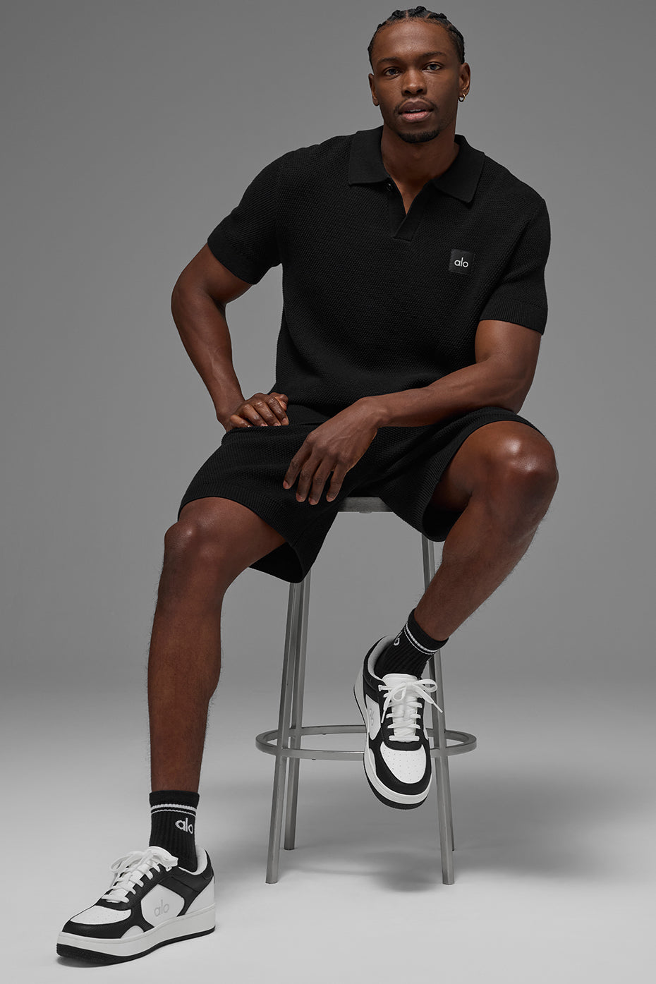Alo Yoga Sports Club Sweater Knit Polo