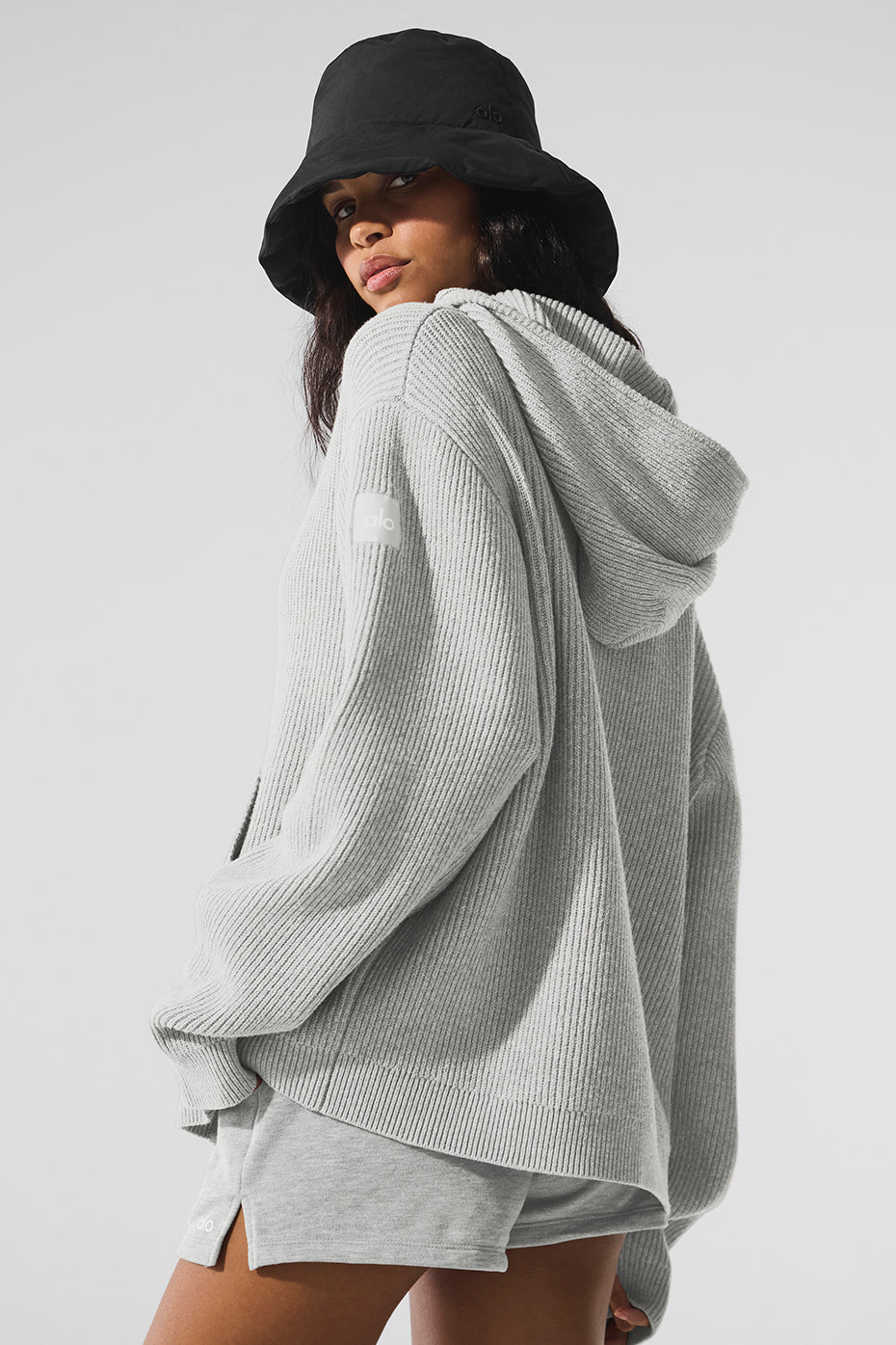 Alo Yoga Women'S Domain Rib Knit Full Zip Sweater