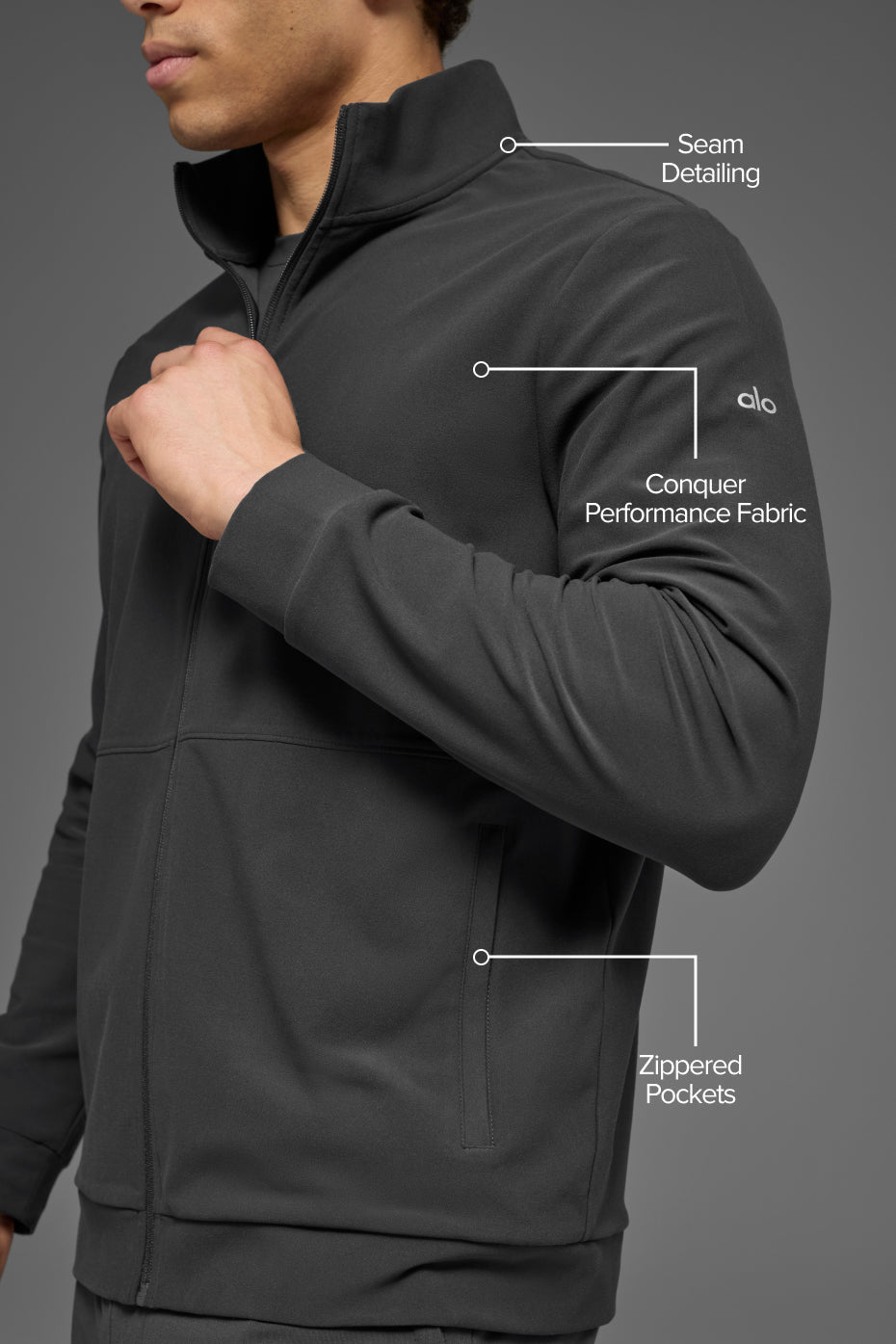 Alo Yoga Conquer Max Mock Neck Full Zip