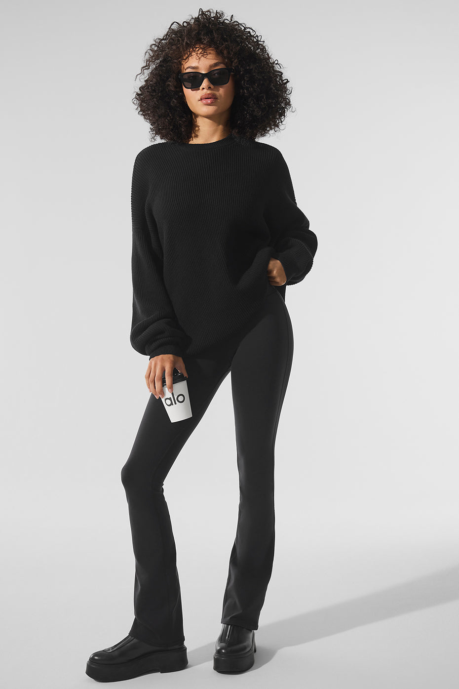 Alo Yoga Women'S Domain Rib Knit Crew Sweater