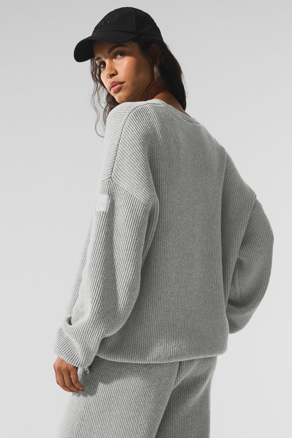 Alo Yoga Women'S Domain Rib Knit Crew Sweater