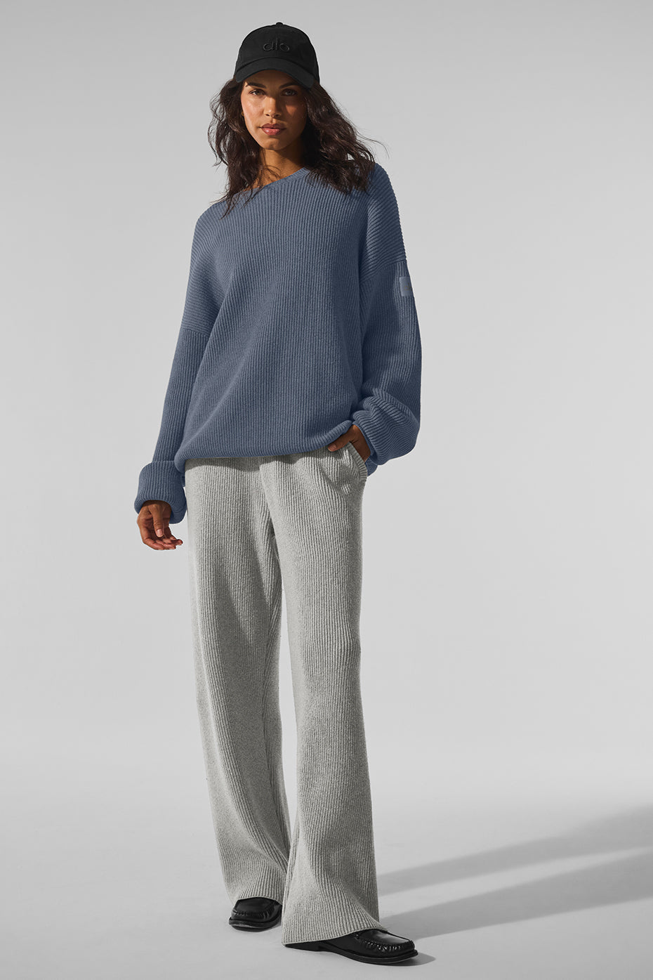 Alo Yoga Women'S Domain Rib Knit Crew Sweater