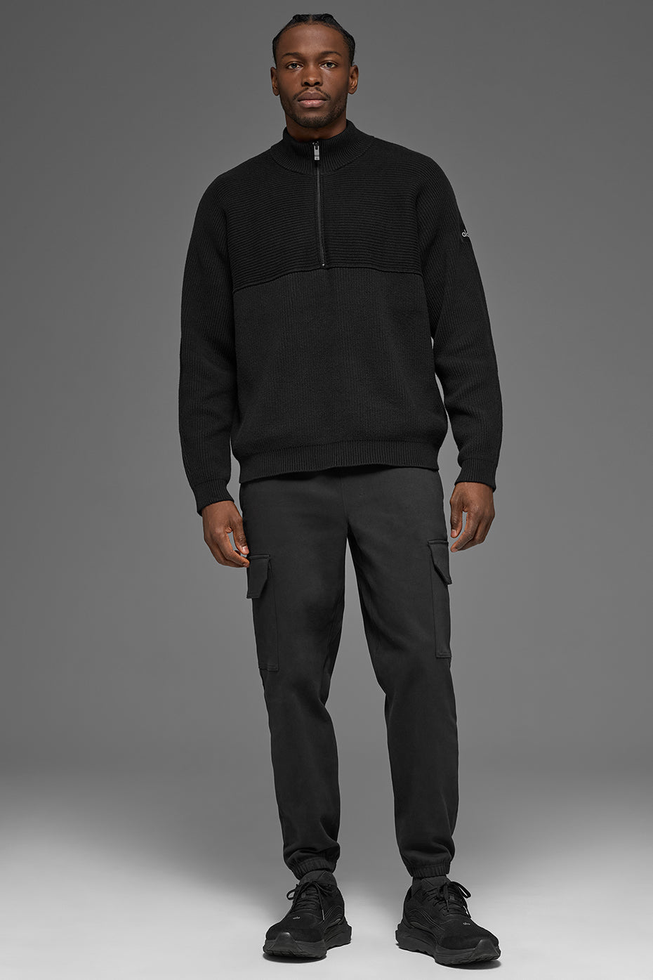 Alo Yoga Domain Shift Rib Knit 1/4 Zip Sweater