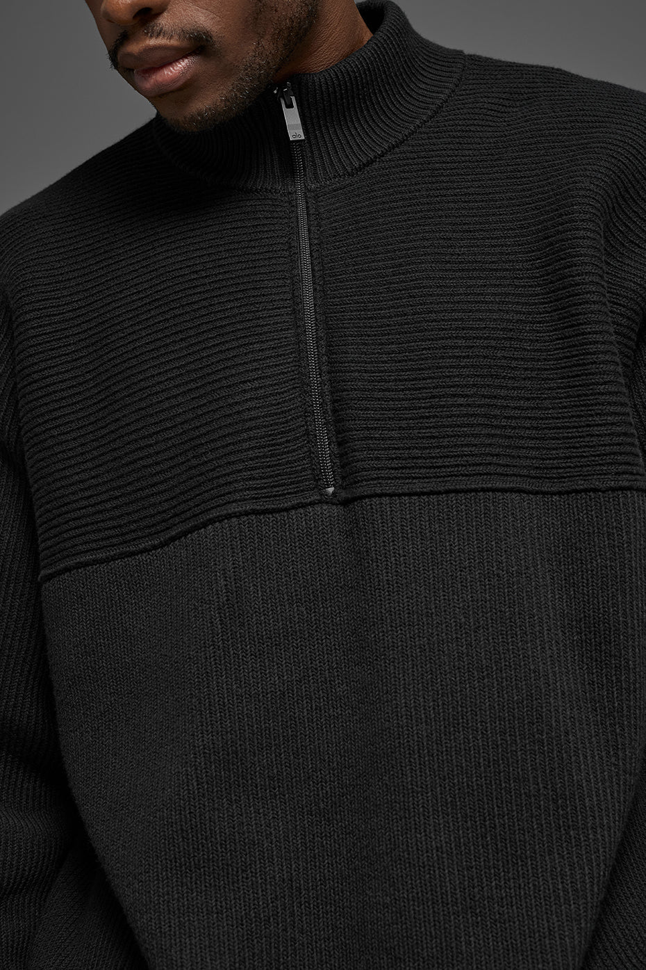 Alo Yoga Domain Shift Rib Knit 1/4 Zip Sweater
