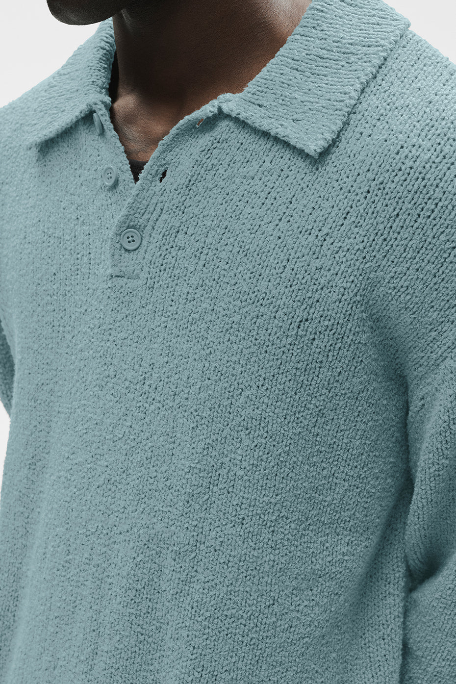 Alo Yoga Textured Knit Long Sleeve Polo