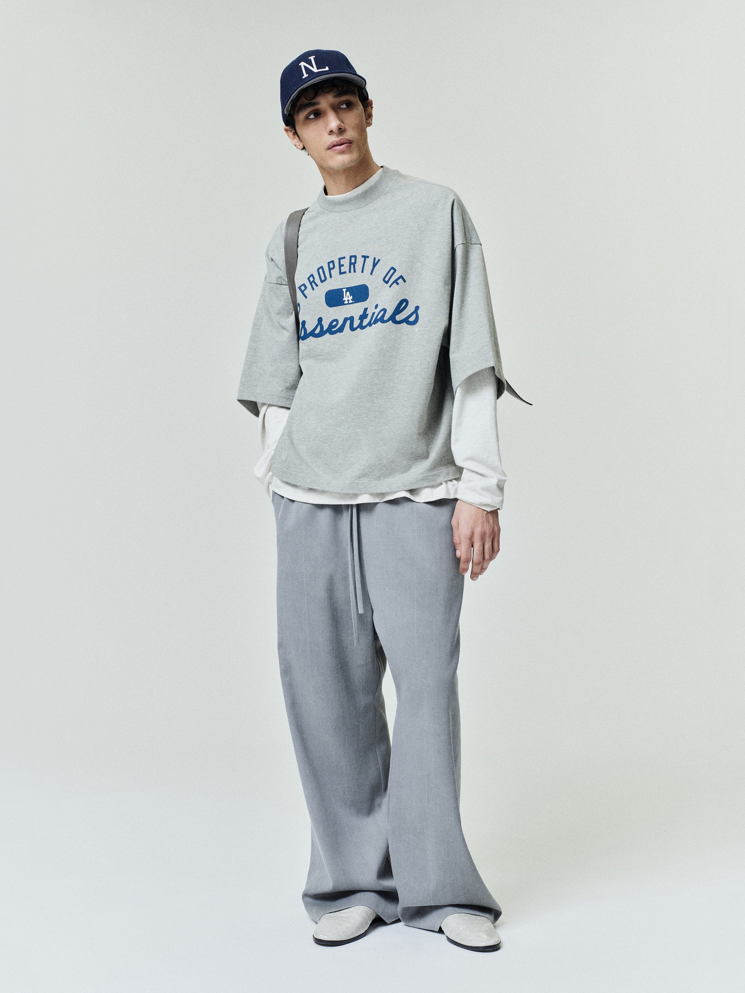 Essentials Dodgers Merch Tee Concrete Heather
