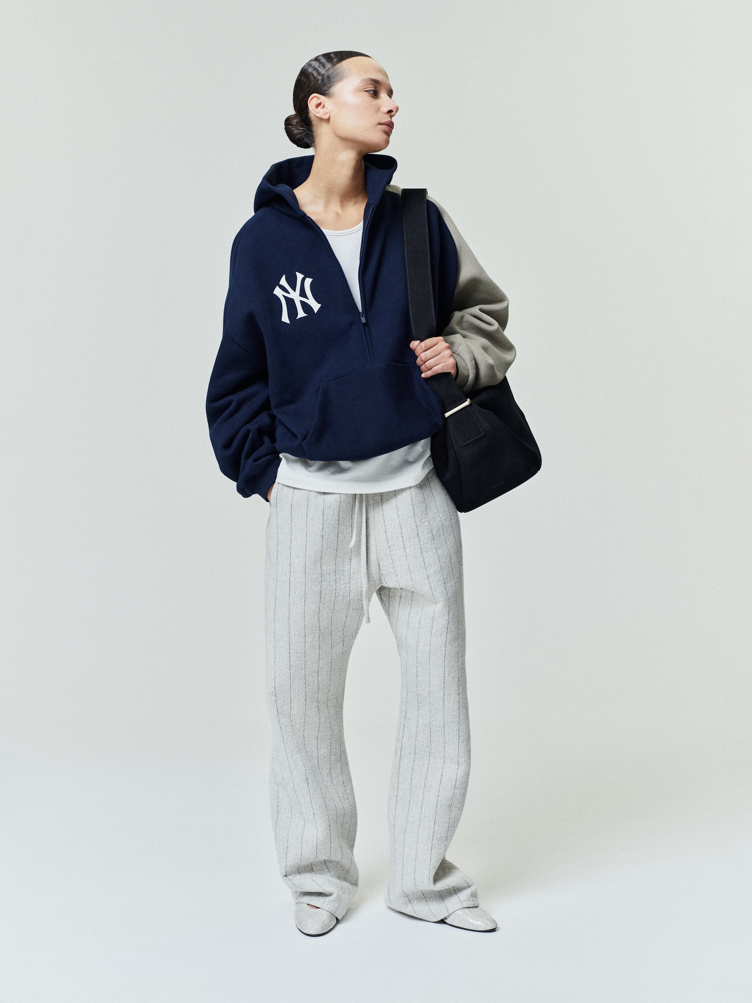 Essentials Yankees Raglan Half Zip Sport Hoodie Dark Sapphire/ Overland