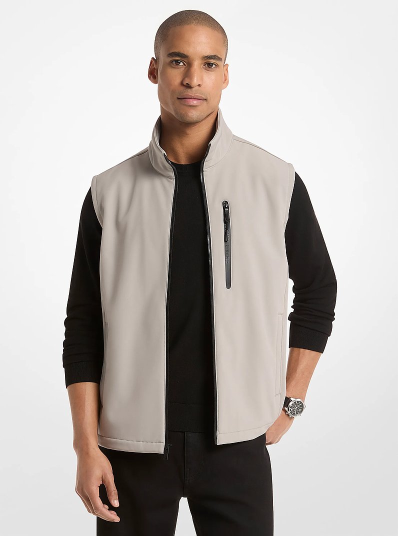 Michael Kors Zip-Up Vest PEARL GREY