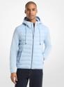 Michael Kors Galway Quilted Mixed-Media Jacket PALE BLUE