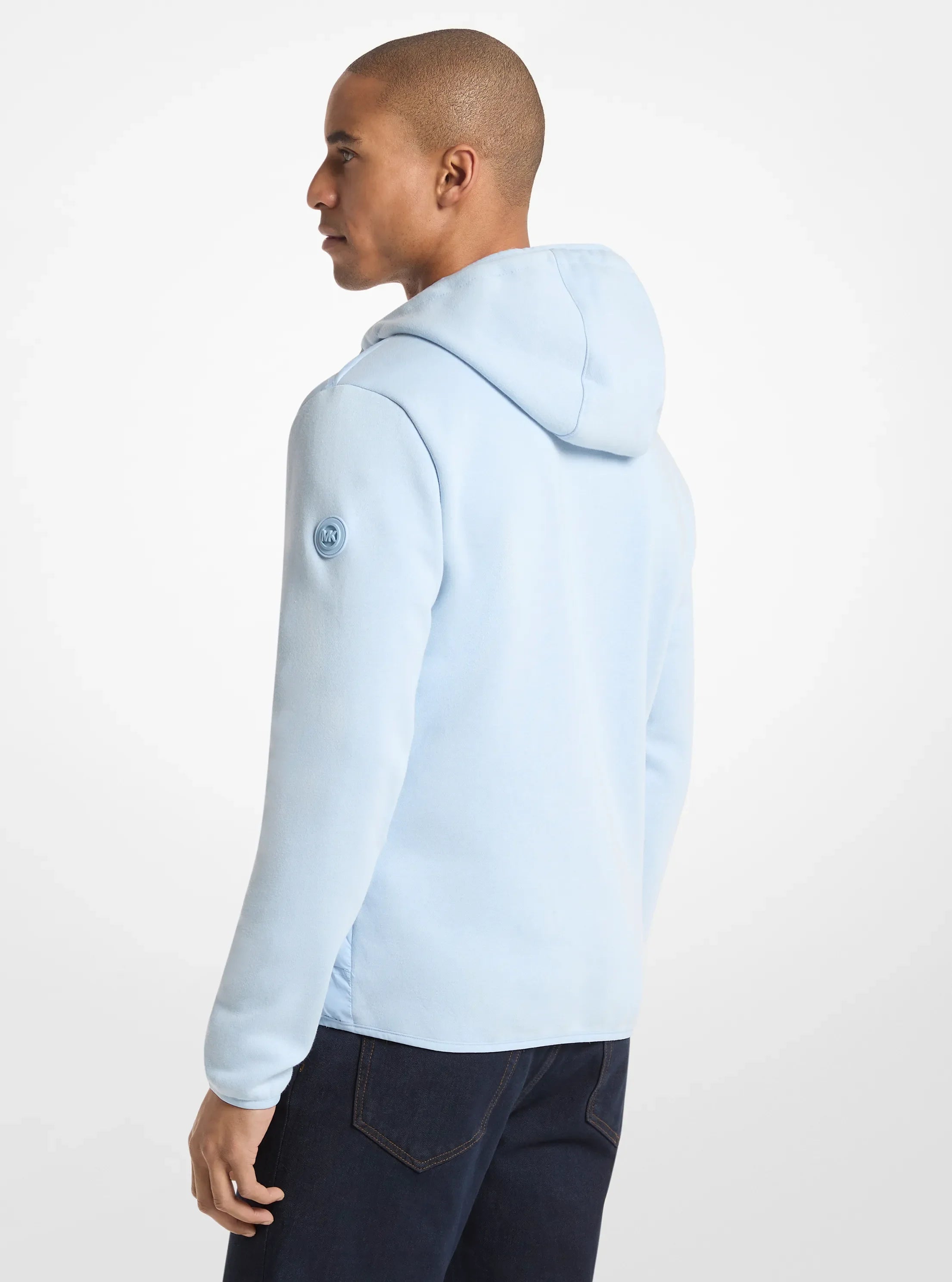 Michael Kors Galway Quilted Mixed-Media Jacket PALE BLUE