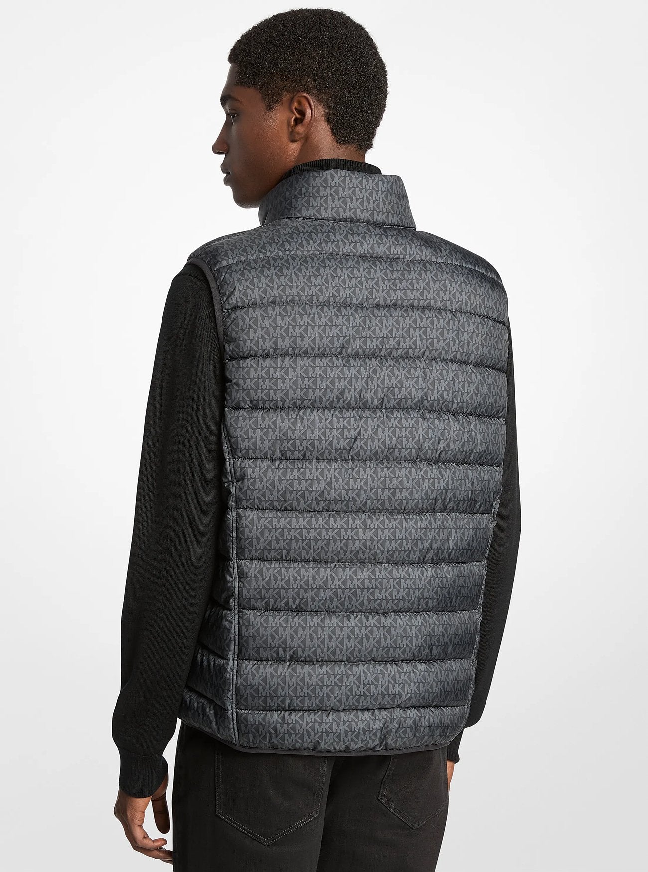 Michael Kors Abbou Signature Logo Reversible Vest BLACK