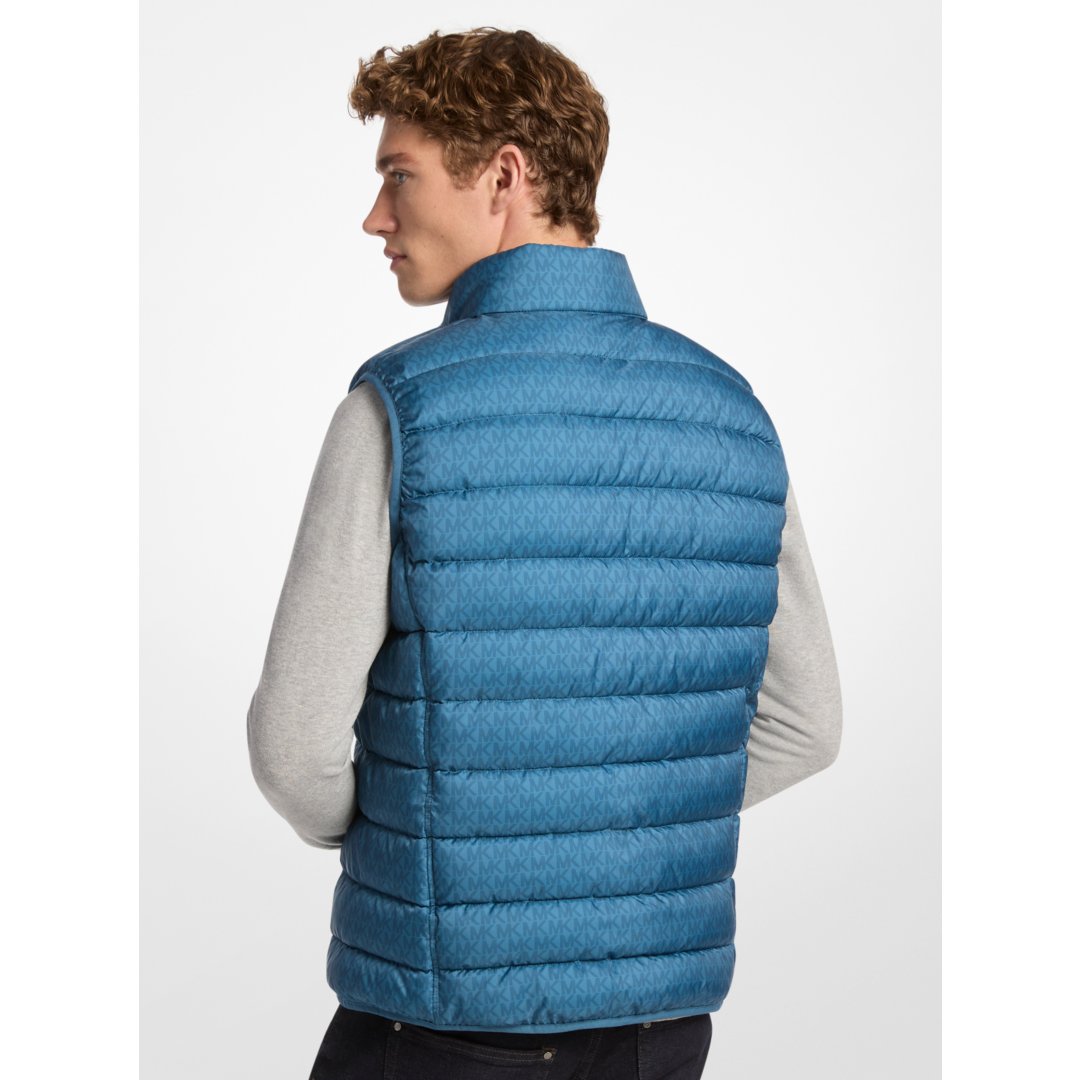 Michael Kors Abbou Signature Logo Reversible Vest CORNFLOWER