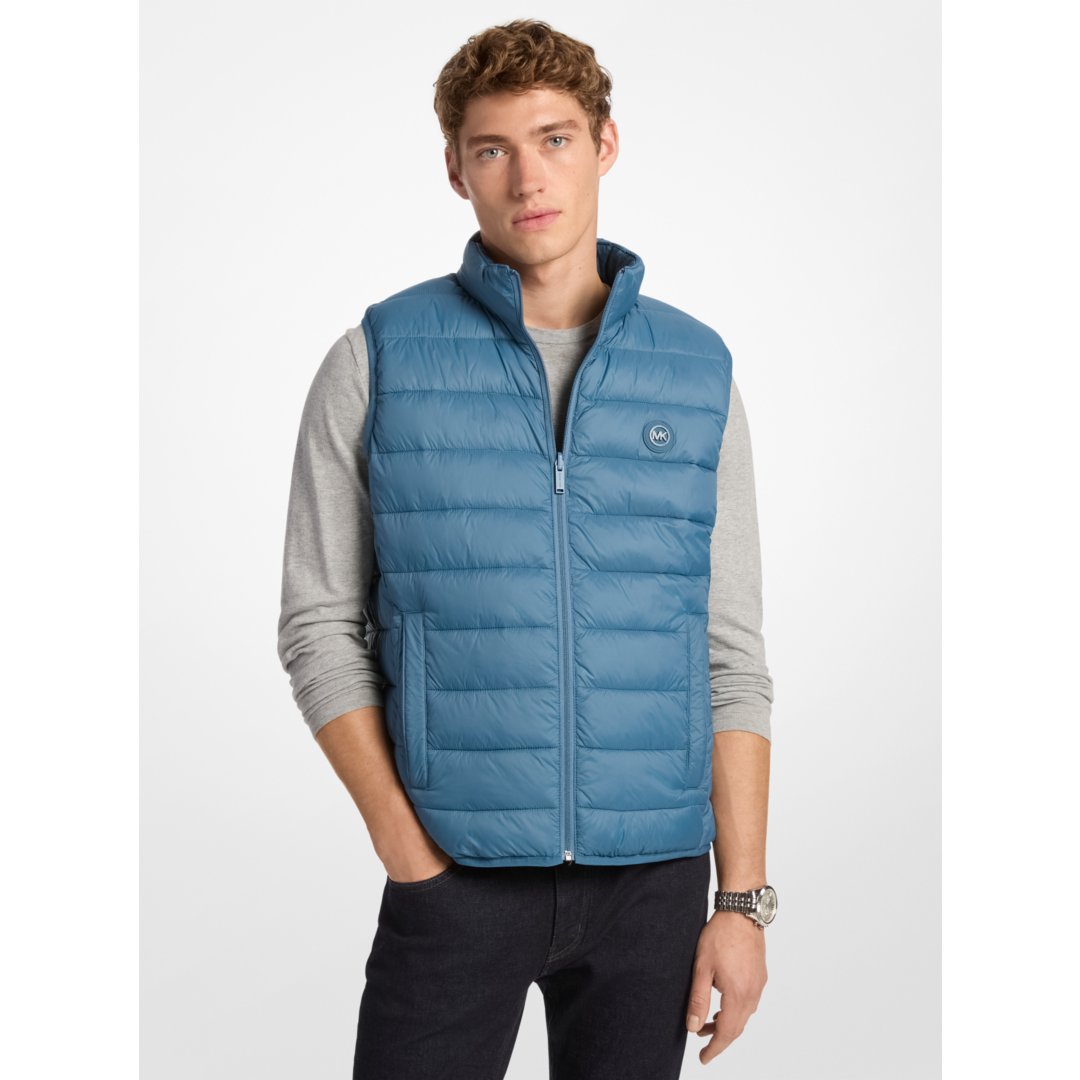 Michael Kors Abbou Signature Logo Reversible Vest CORNFLOWER