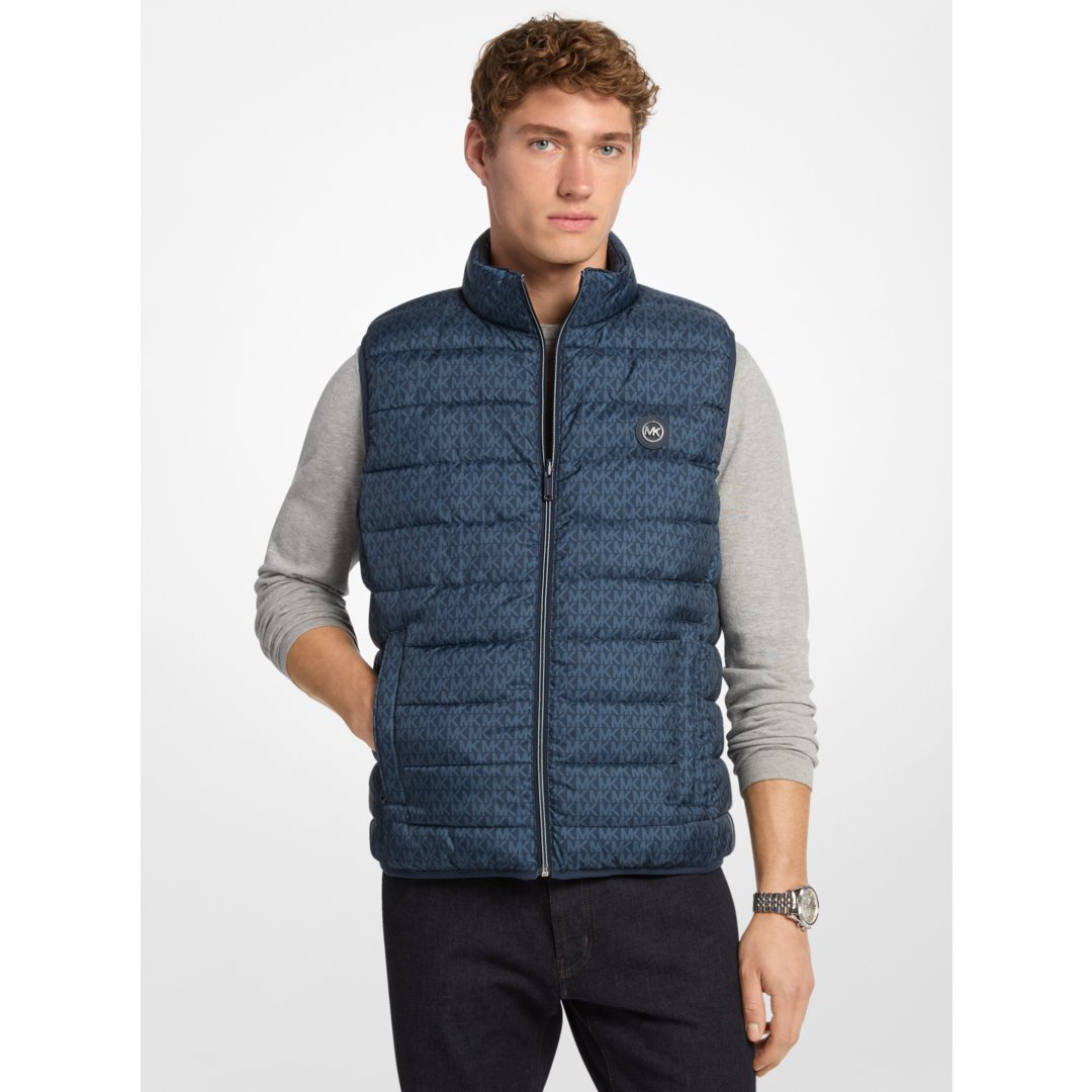 Michael Kors Abbou Signature Logo Reversible Vest MIDNIGHT