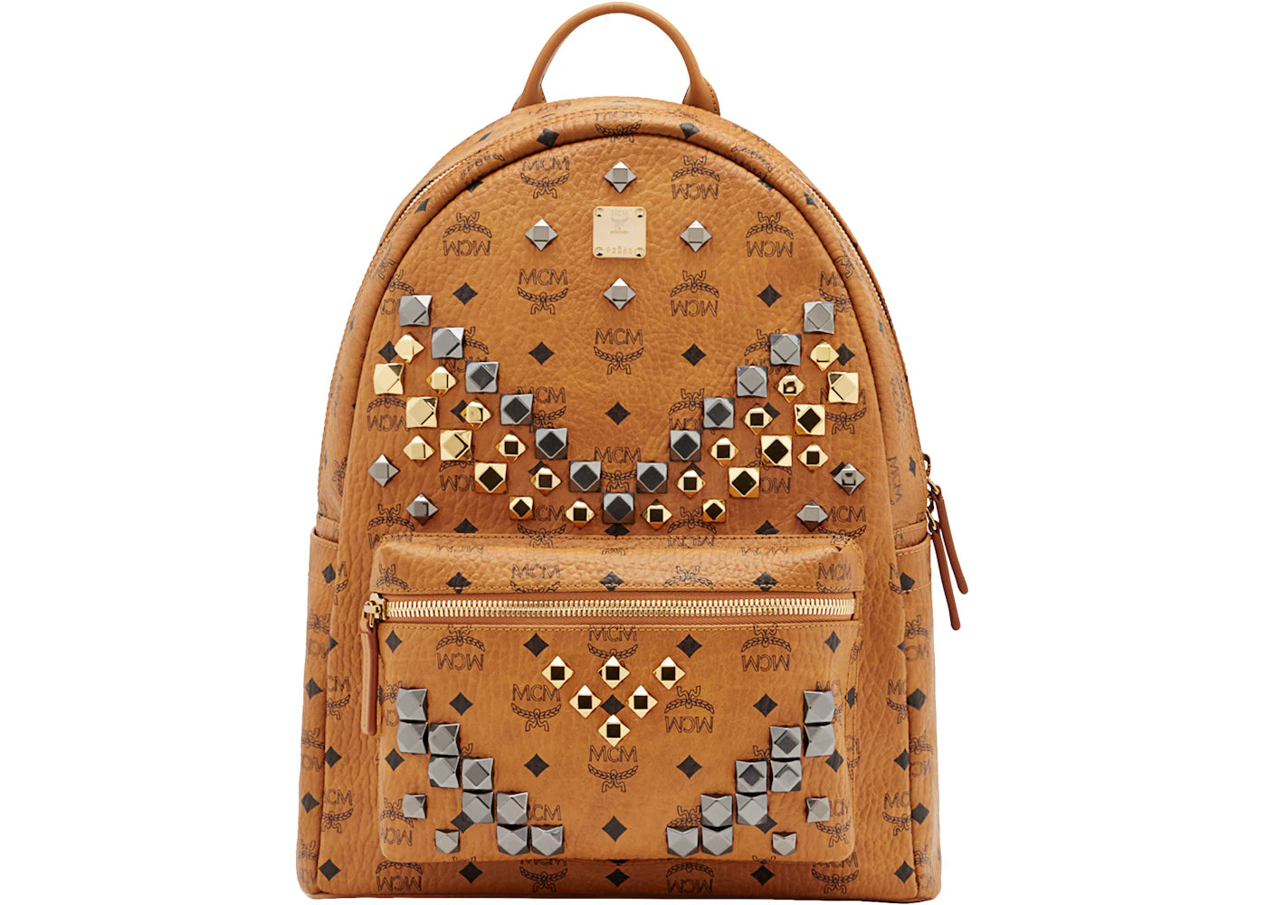 Mcm Bag Stud Mcm Stark Backpack Visetos M Studs Medium Cognac One Size