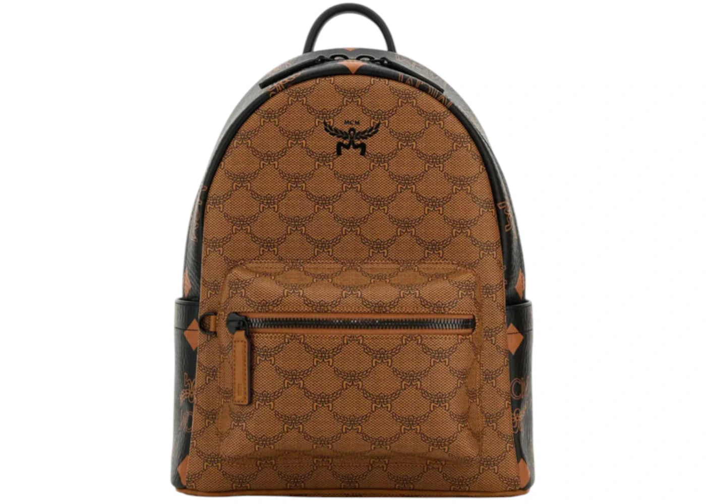 Mcm Stark Mixed Monogram Small Backpack Cognac
