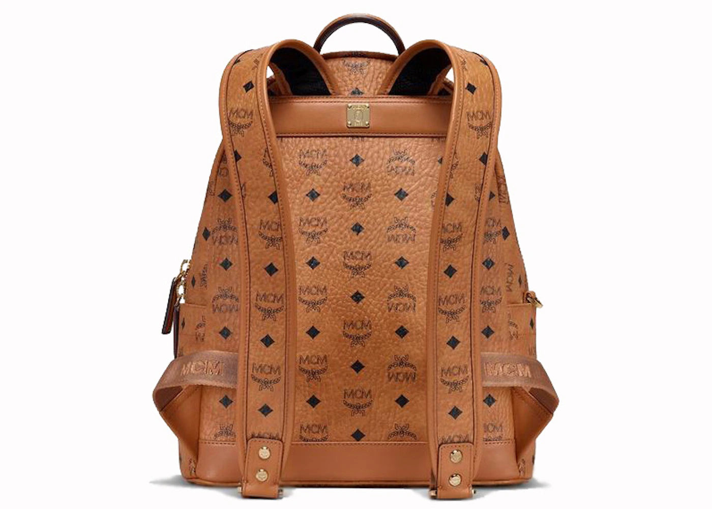 mcm x bape shark stark backpack visetos cognac
