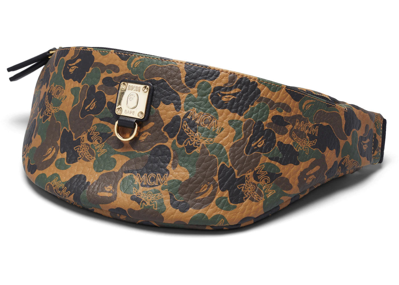 Mcm X Bape Stark Belt Bag Medium Visetos Camo
