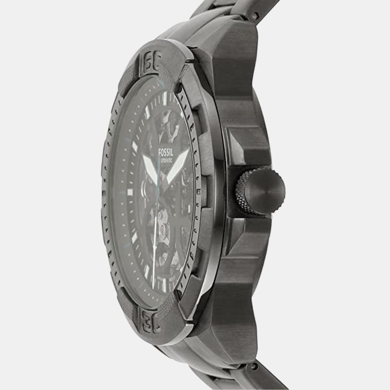 Fossil Bronson Men Automatic Black Dial Analog Stainless Steel Watch Me3218