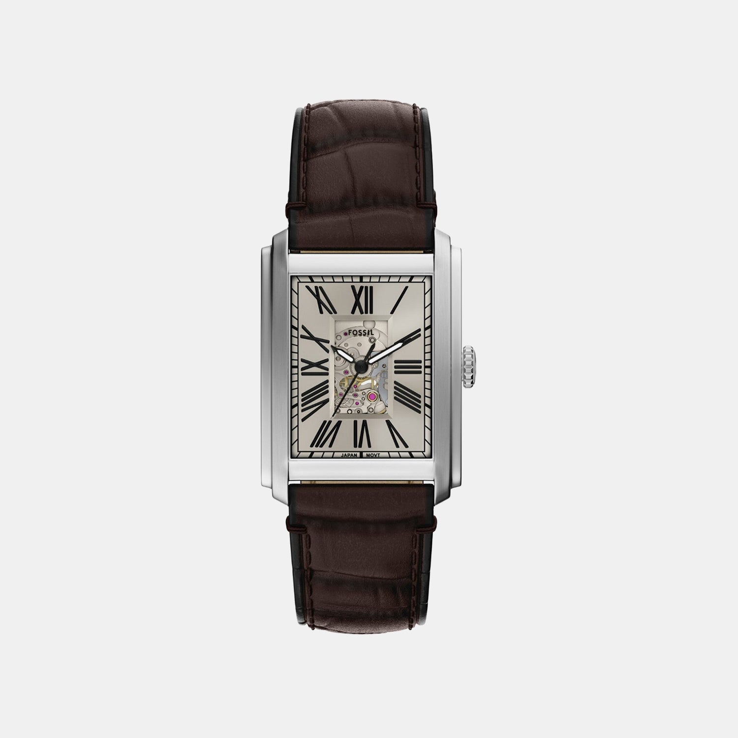 Fossil Carraway Men Automatic Beige Dial Analog Leather Watch Me3272