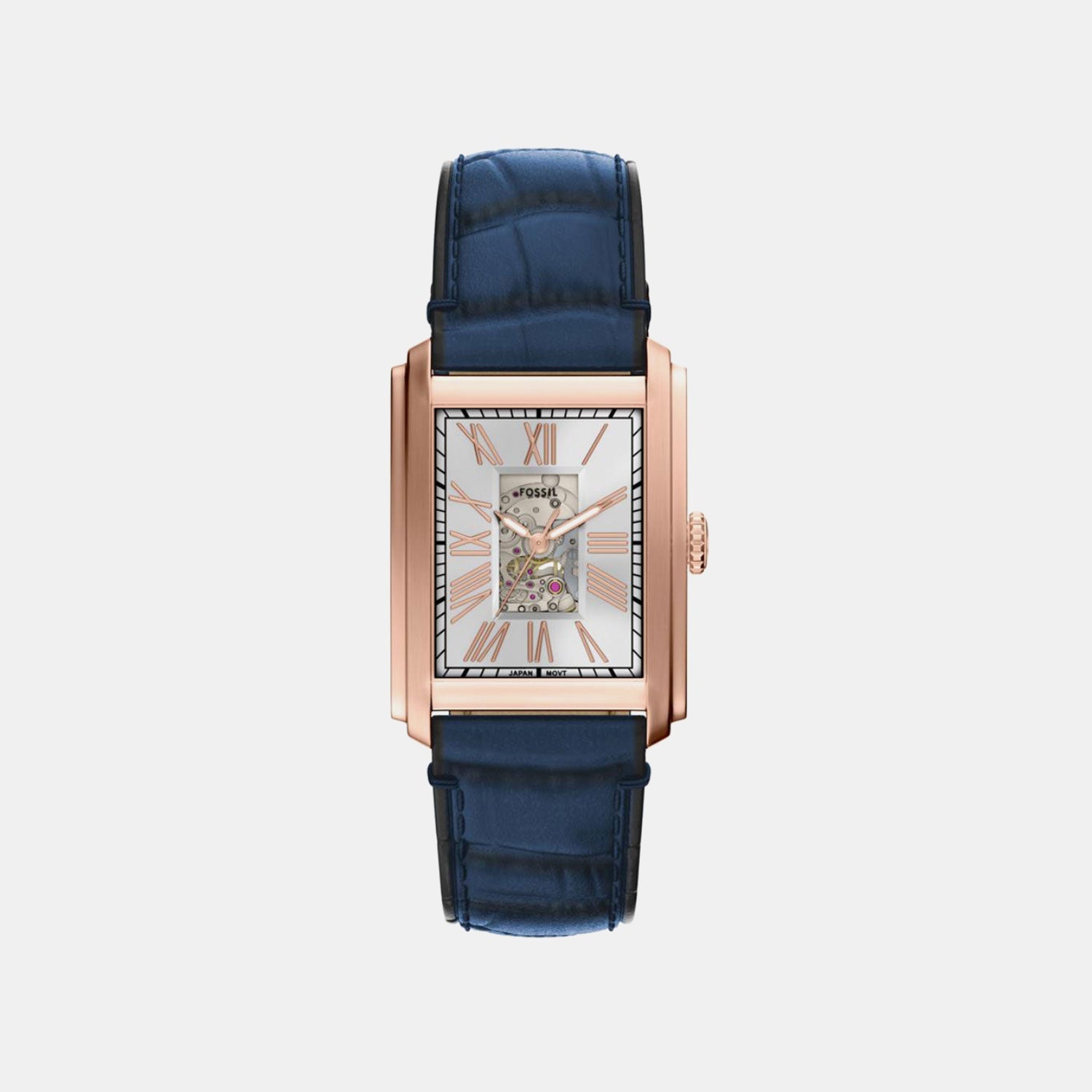 Fossil Carraway Men Automatic Silver Dial Analog Leather Watch Me3274