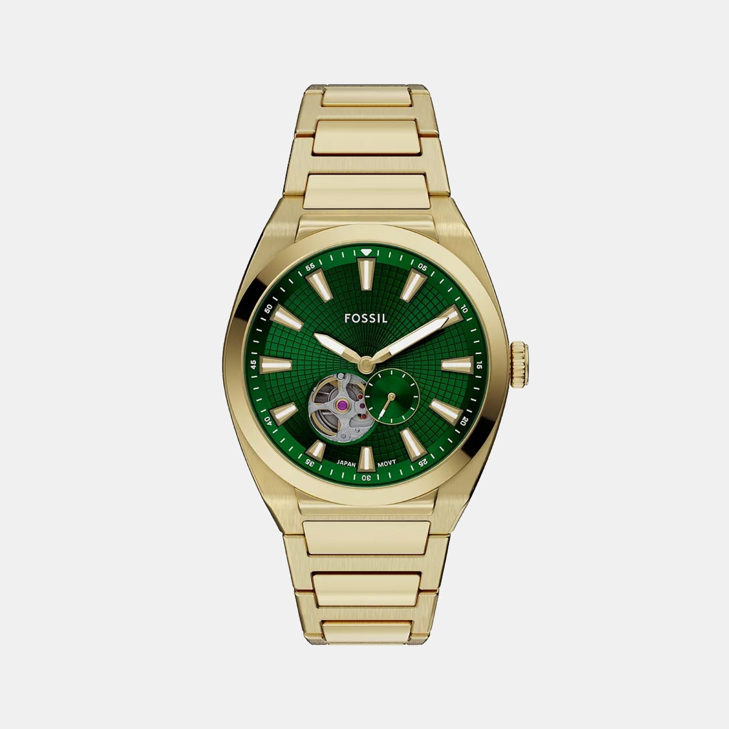 Fossil Everett Men Automatic Green Dial Analog Stainless Steel Watch Me3276