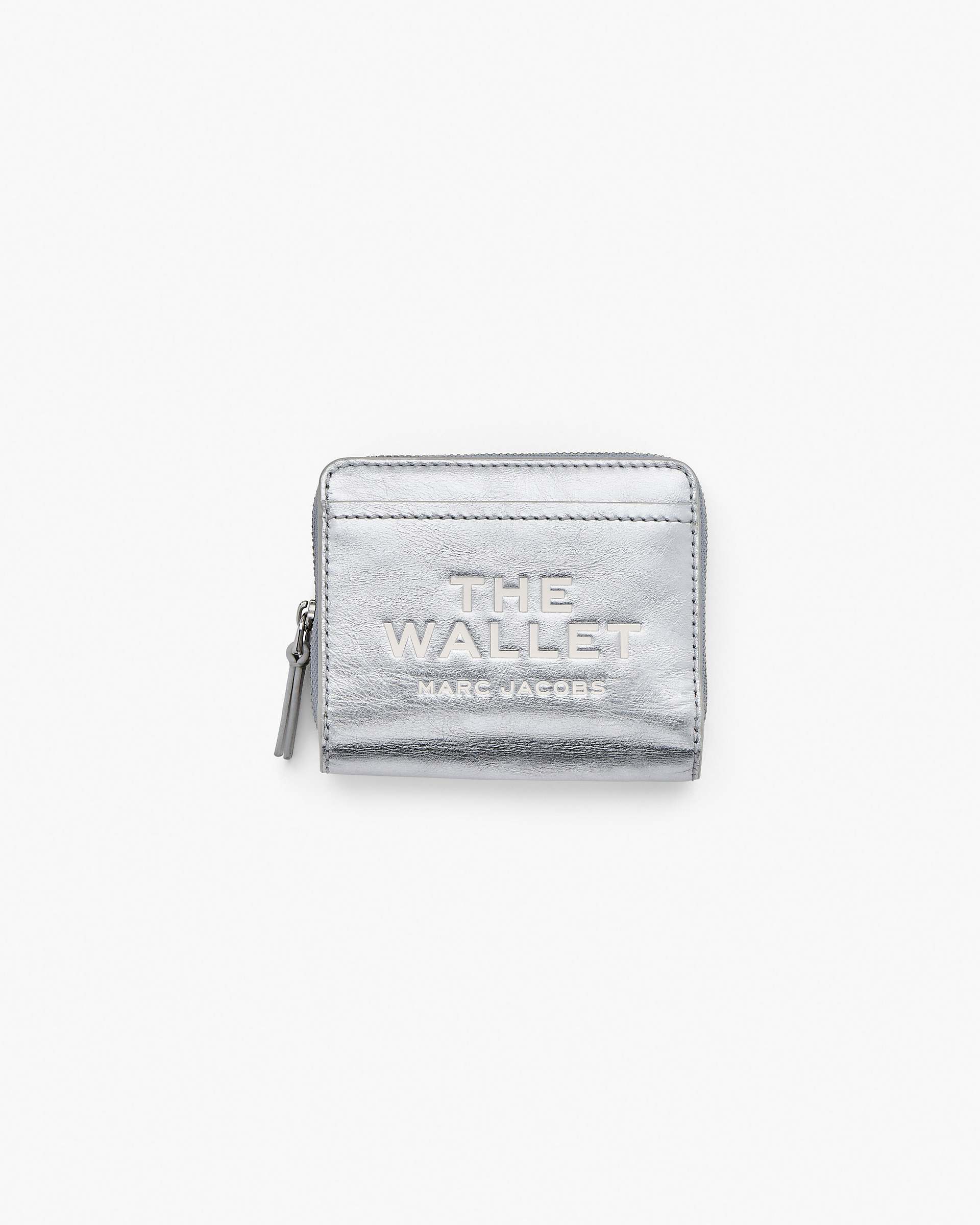Marc Jacobs Marc Jacobs The Metallic Leather Mini Compact Wallet Metallic Silver Metallic Silver