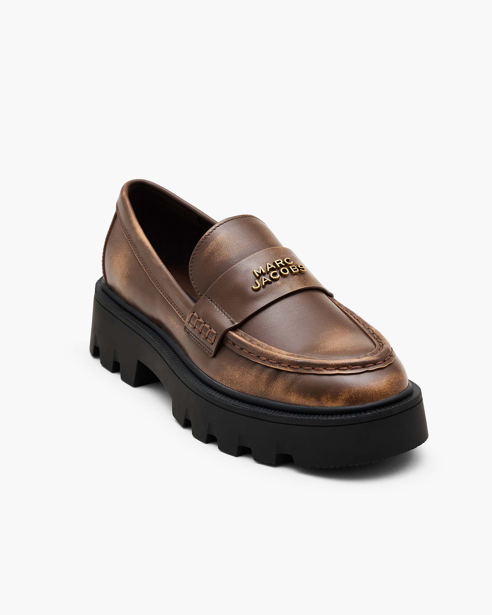 Marc Jacobs Marc Jacobs The Distressed Leather Frankie Loafer Ebony Ebony