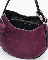 Marc Jacobs The Suede Large Dual Hobo Dark Plum
