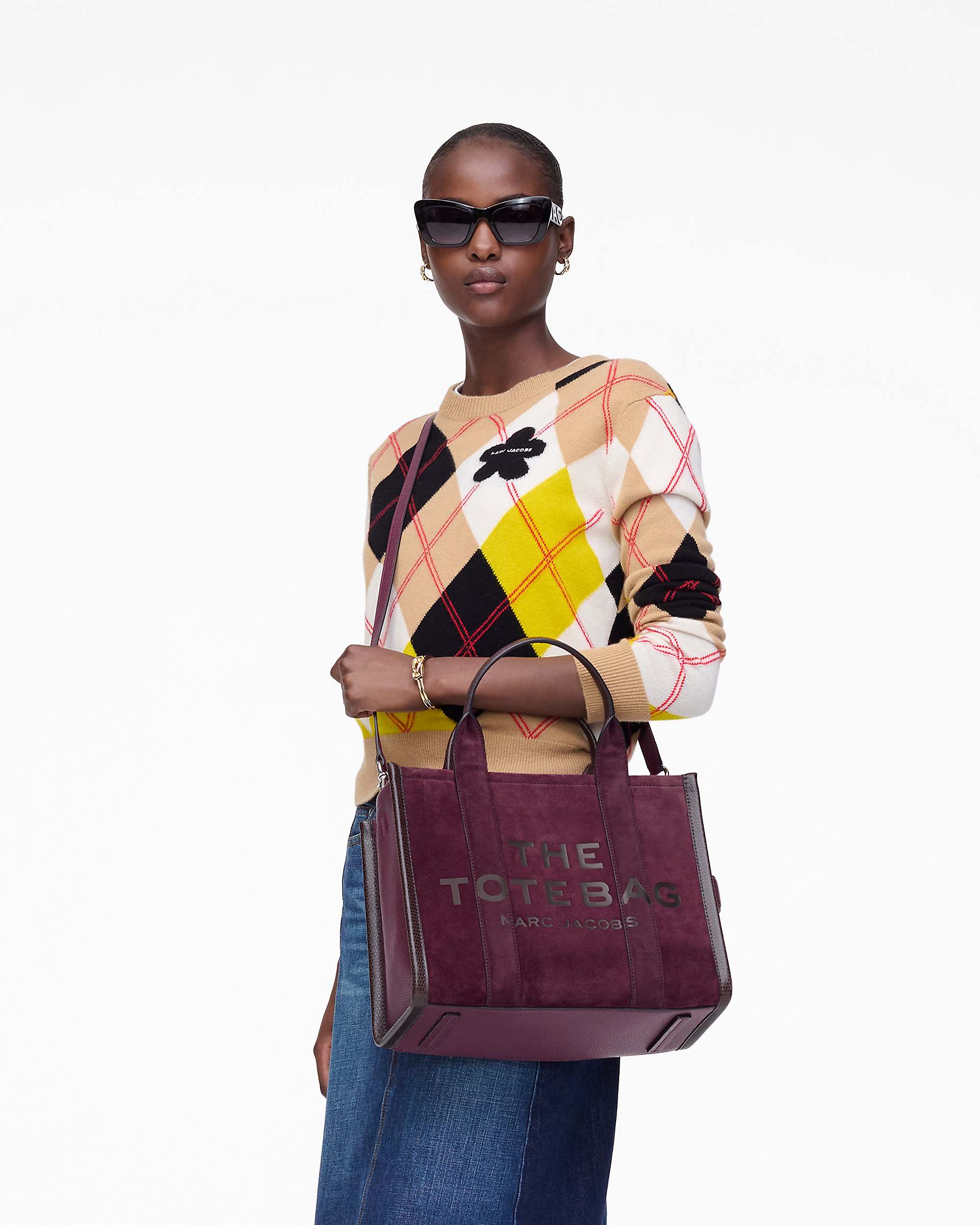 Marc Jacobs Marc Jacobs The Suede Medium Tote Bag Dark Plum Dark Plum