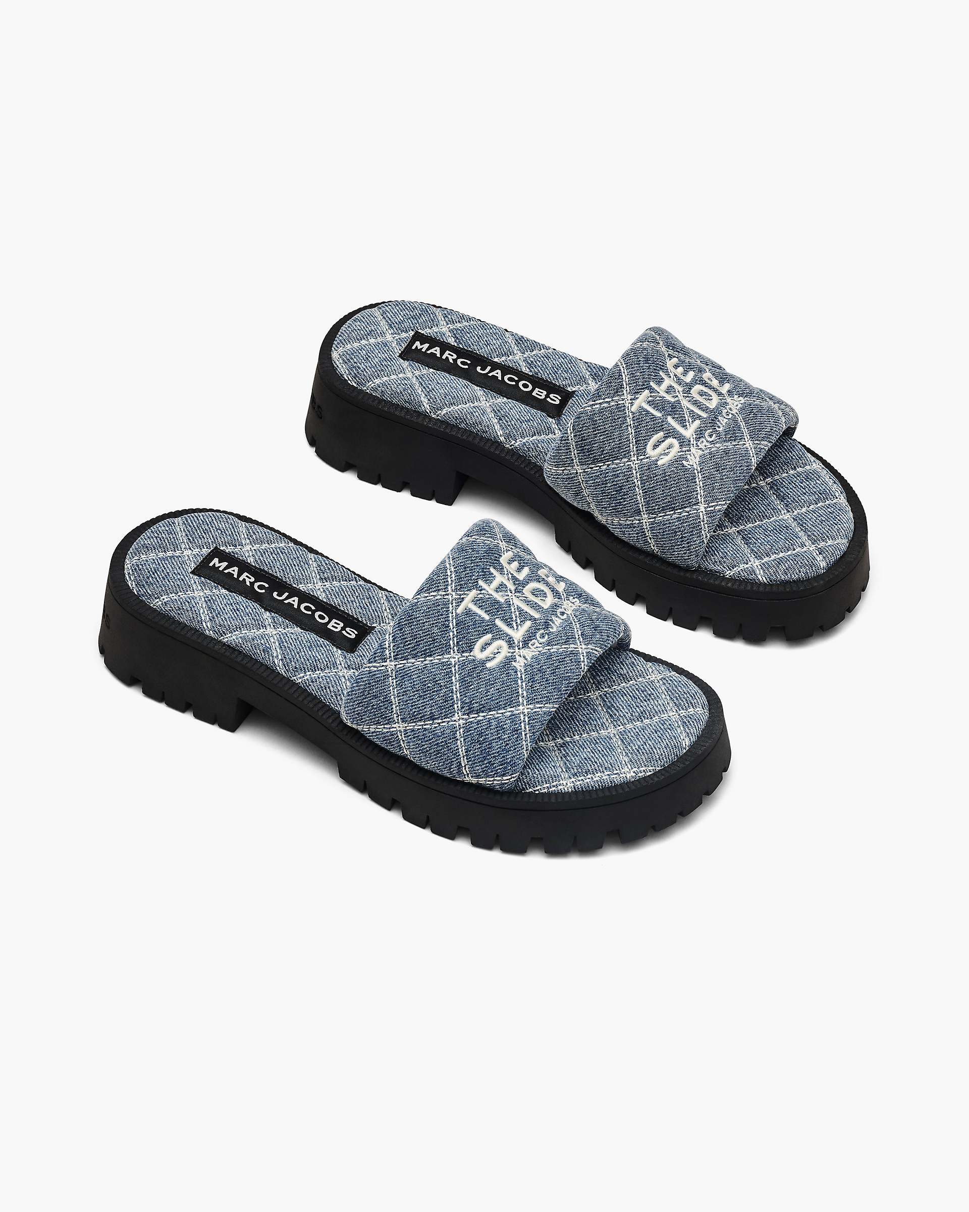 Marc Jacobs Marc Jacobs The Quilted Denim Lug Sole Slide Light Wash Indigo Light Wash Indigo