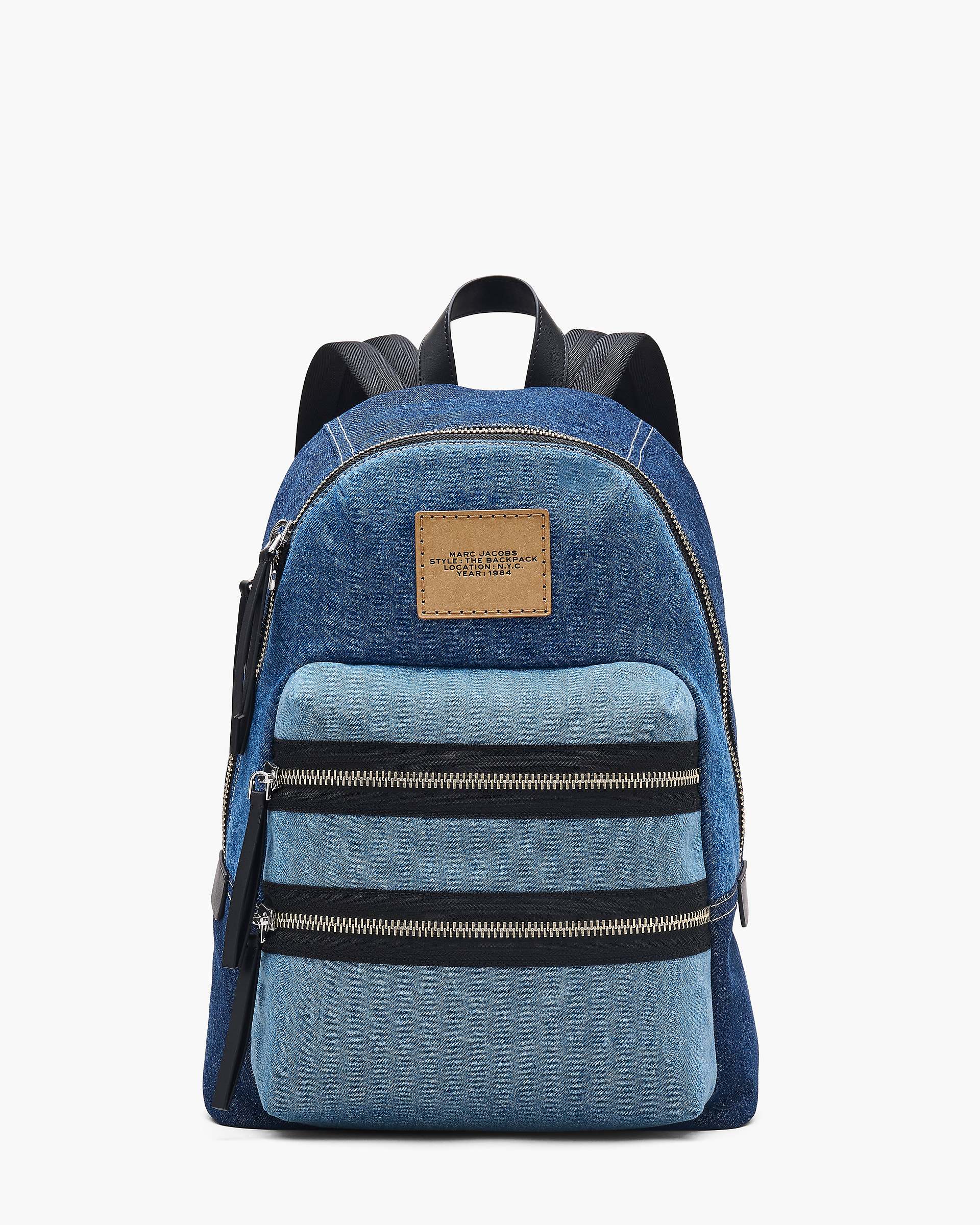 Marc Jacobs Marc Jacobs The Biker Colorblock Denim Large Backpack Indigo Multi Indigo Multi