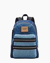 Marc Jacobs The Biker Colorblock Denim Large Backpack Indigo Multi