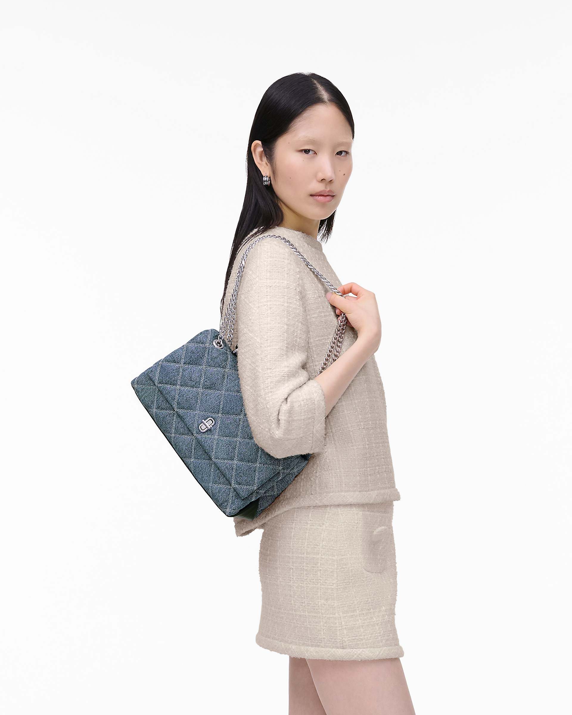 Marc Jacobs Marc Jacobs The Quilted Denim Dual Convertible Shoulder Bag Light Wash Indigo Light Wash Indigo