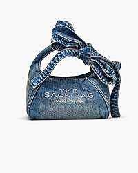 Marc Jacobs The Bow Denim Mini Sack Bag Medium Wash Indigo