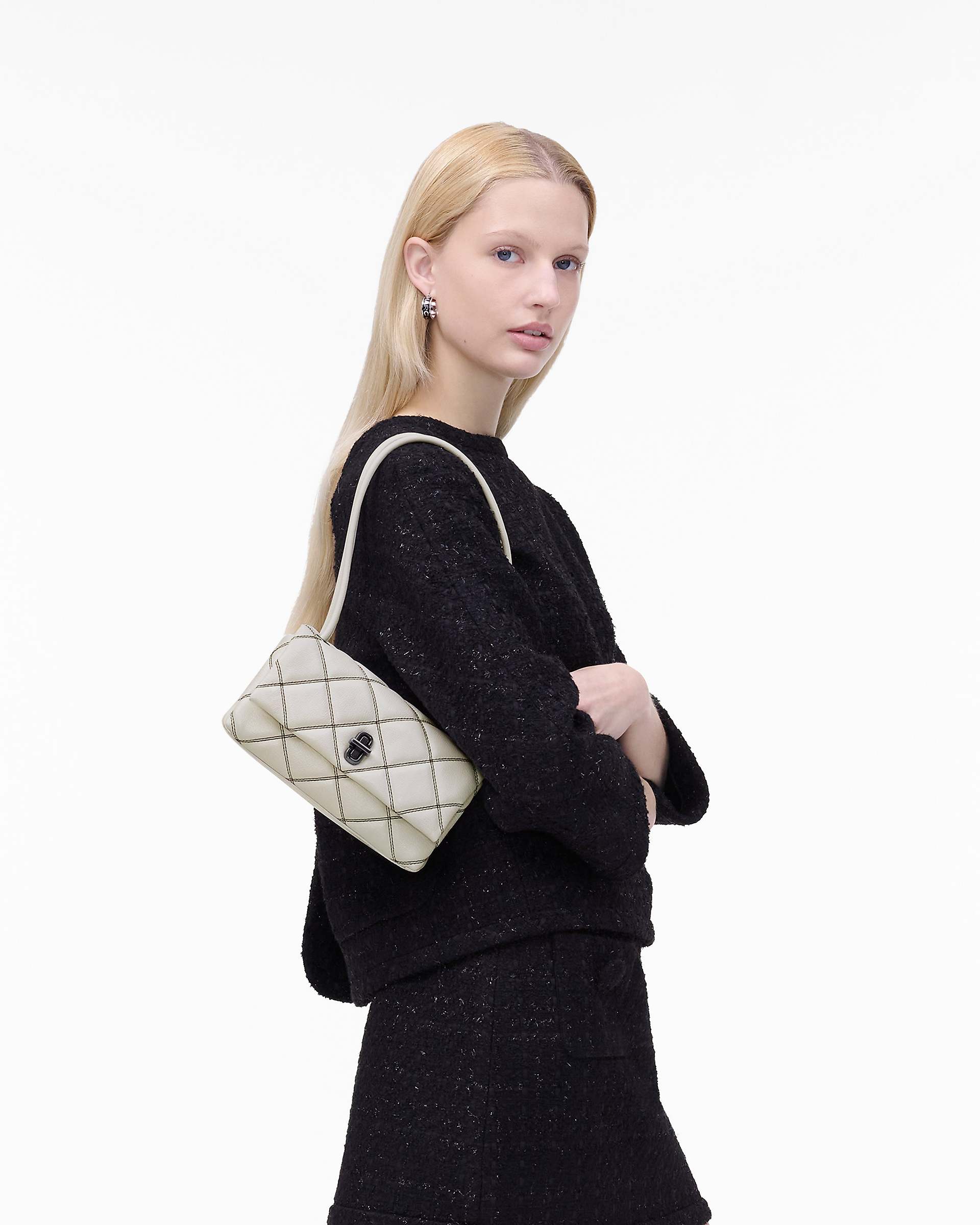 Marc Jacobs Marc Jacobs The Bi-Color Quilted Mini Dual Shoulder Bag White/Black White/black