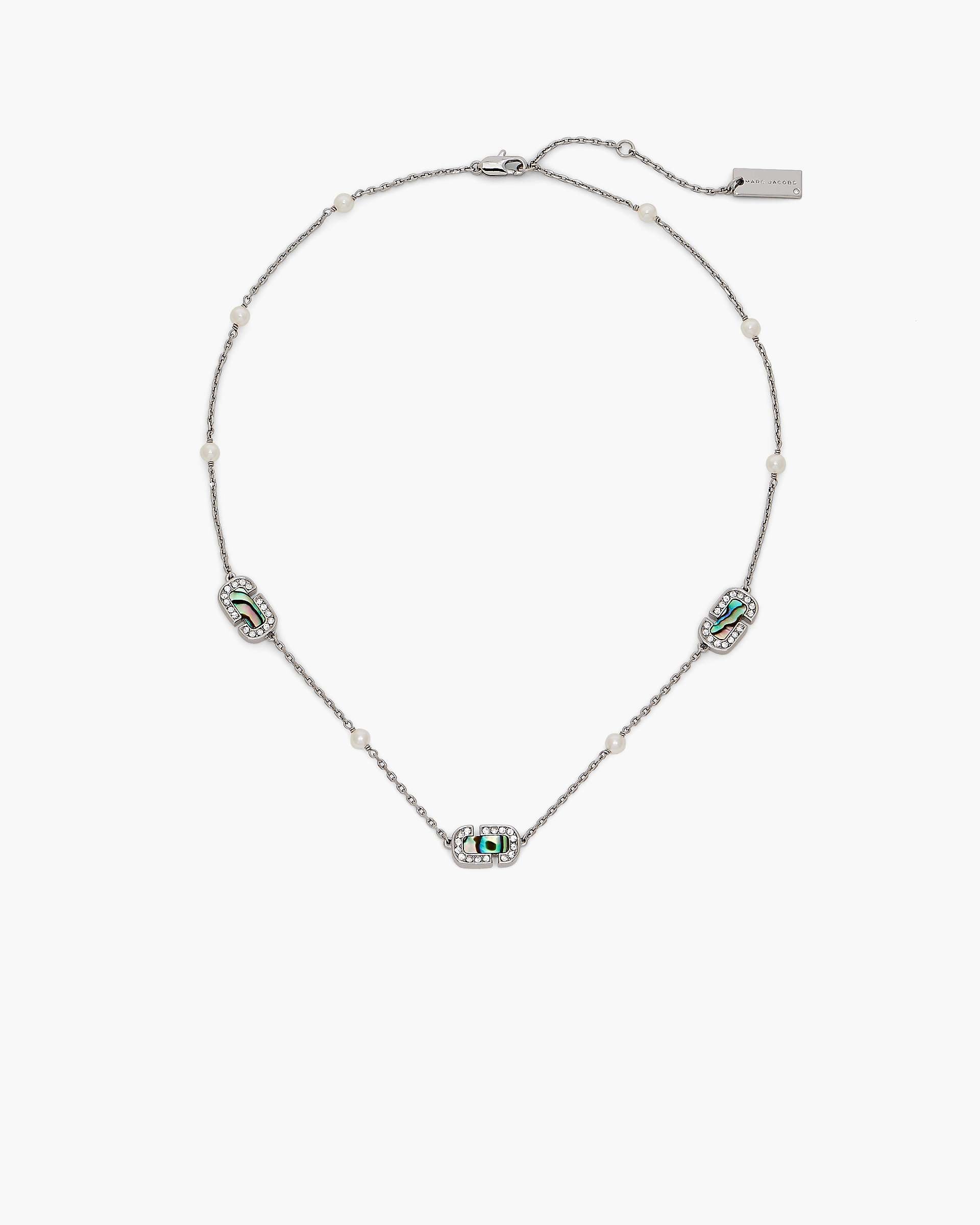 Marc Jacobs Marc Jacobs The J Marc Luxe Station Necklace Silver/Crystal Silver/crystal