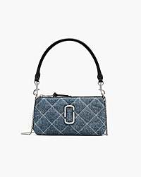 Marc Jacobs The Quilted Denim Snapshot Convertible Shoulder Bag Light Wash Indigo