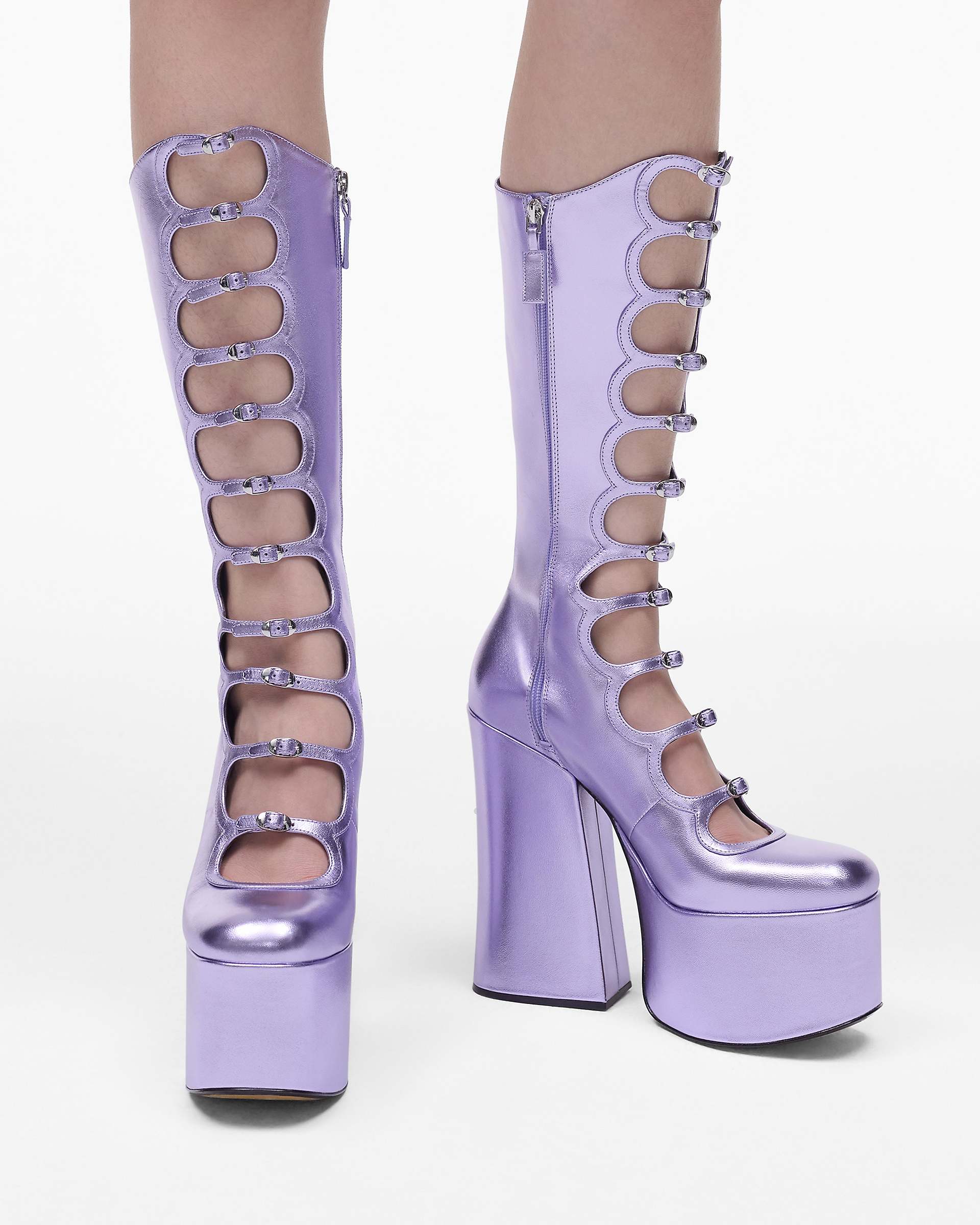 Marc Jacobs Marc Jacobs The Metallic Kiki Knee High Boot Lilac Lilac