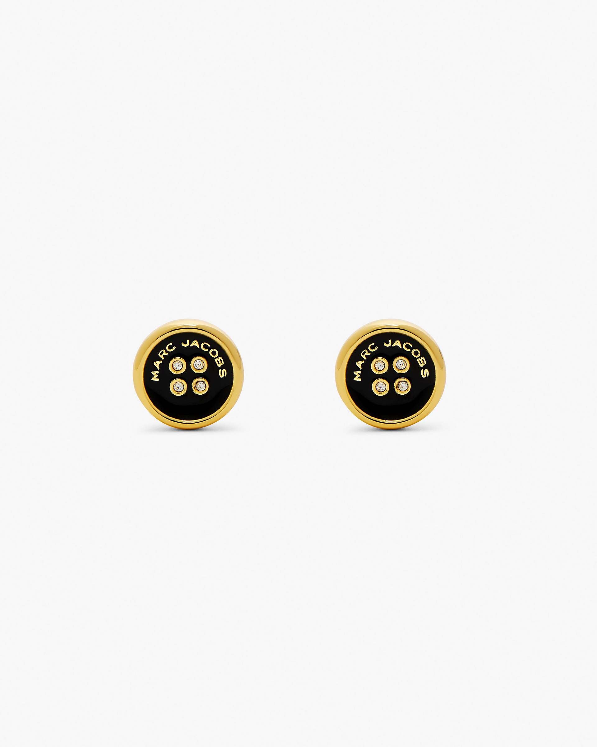 Marc Jacobs Marc Jacobs The Button Stud Earrings Gold/Black Gold/black