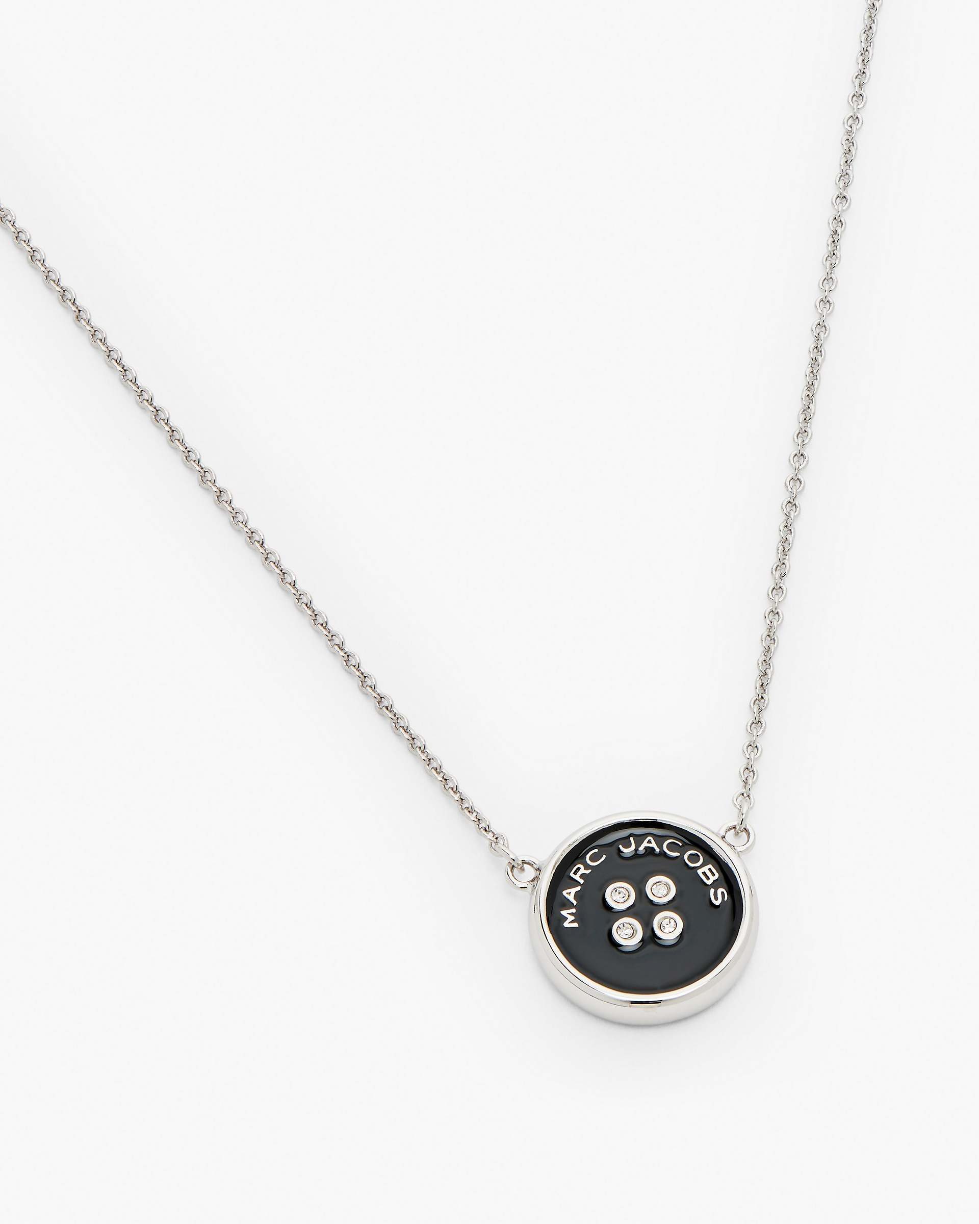 Marc Jacobs Marc Jacobs The Button Pendant Necklace Silver/Black Silver/black