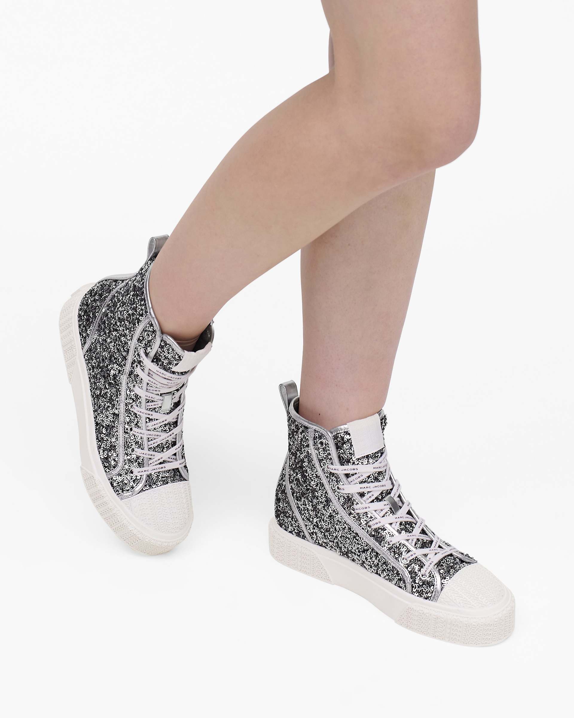 Marc Jacobs Marc Jacobs The Sequin High Top Sneaker Silver Silver