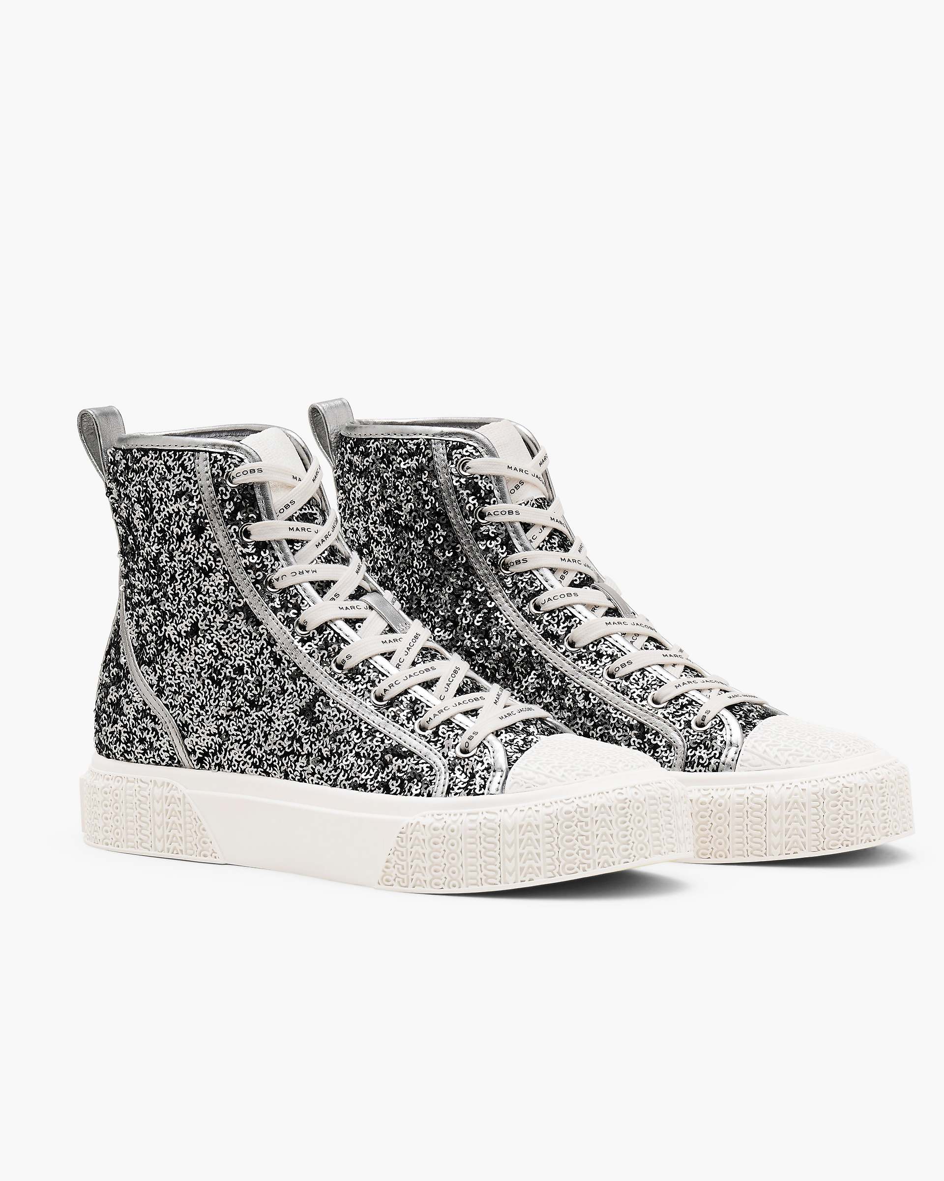 Marc Jacobs Marc Jacobs The Sequin High Top Sneaker Silver Silver