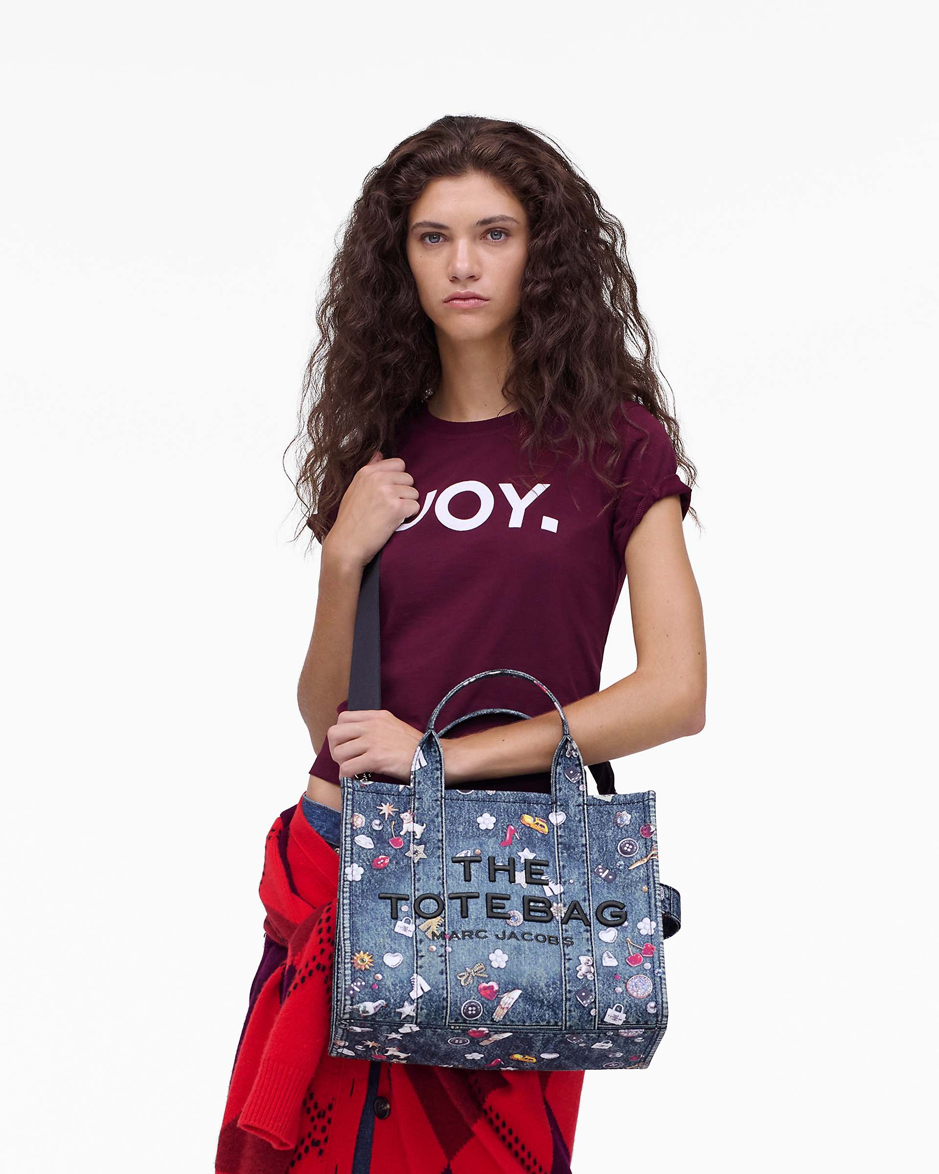 Marc Jacobs Marc Jacobs The Trompe L'Oeil Trinket Canvas Medium Tote Bag Medium Wash Multi Medium Wash Multi