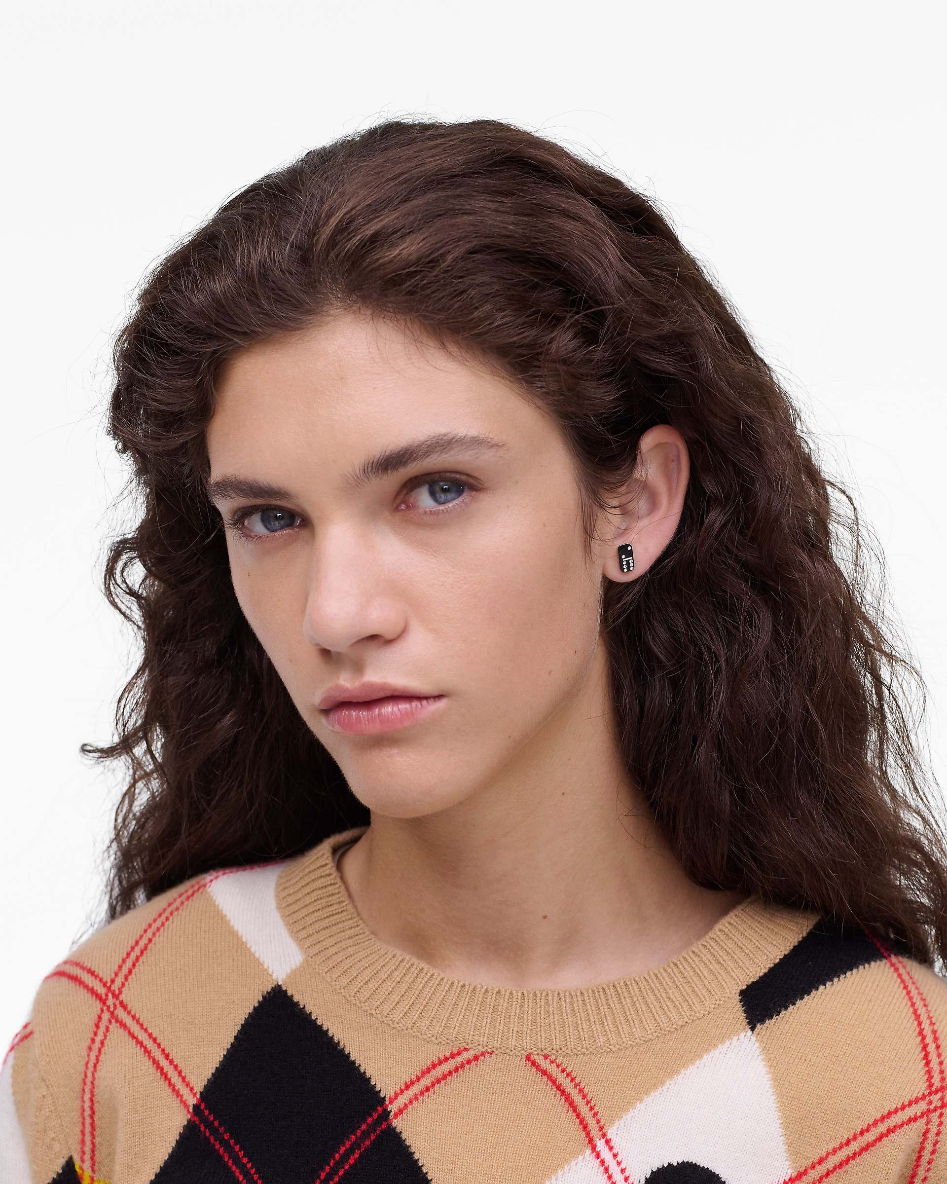 Marc Jacobs Marc Jacobs The Domino Stud Earrings Silver/Black Silver/black