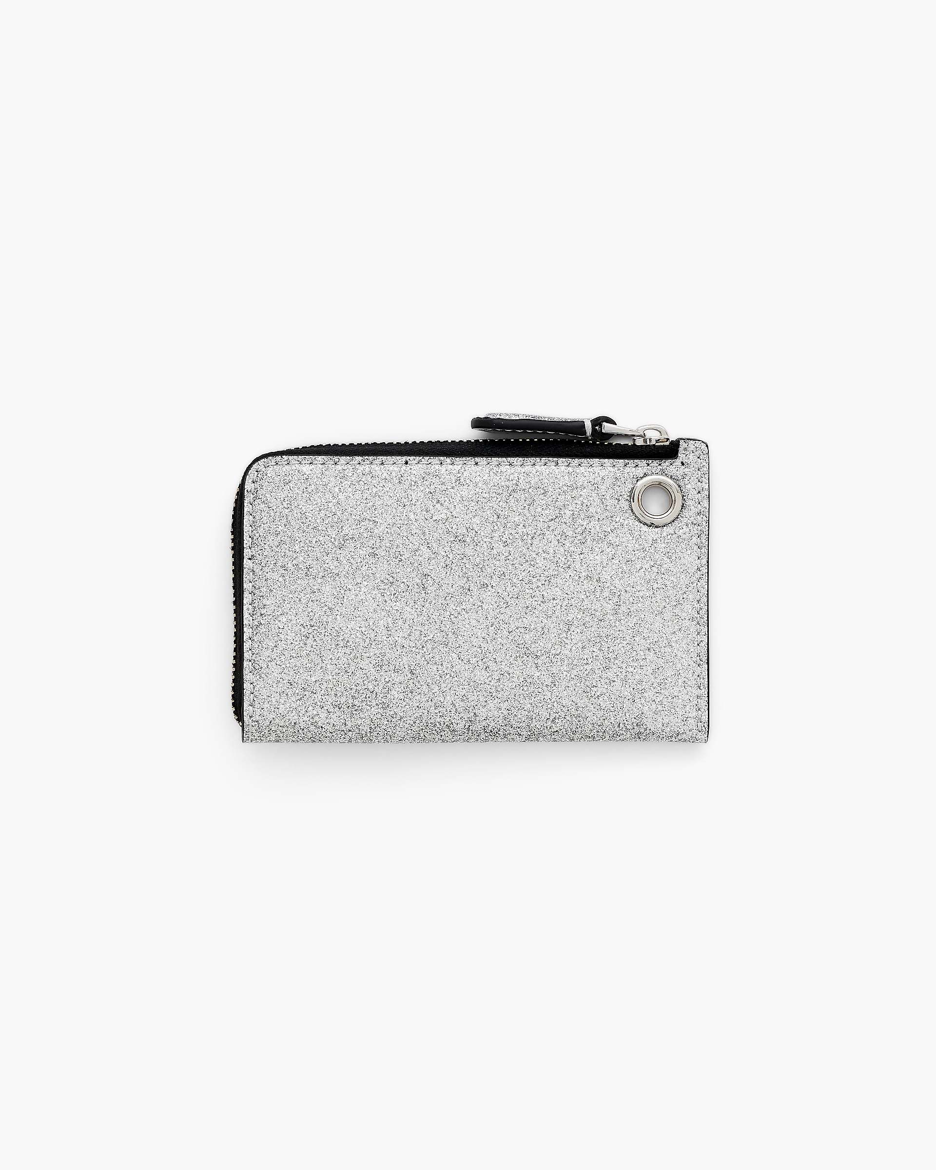 Marc Jacobs Marc Jacobs The Coated Glitter Everyday Top Zip Charm Wallet Silver Silver