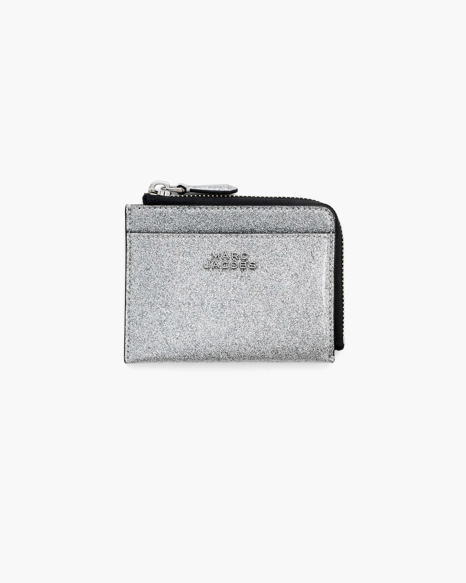 Marc Jacobs Marc Jacobs The Coated Glitter Everyday Top Zip Wallet Silver Silver