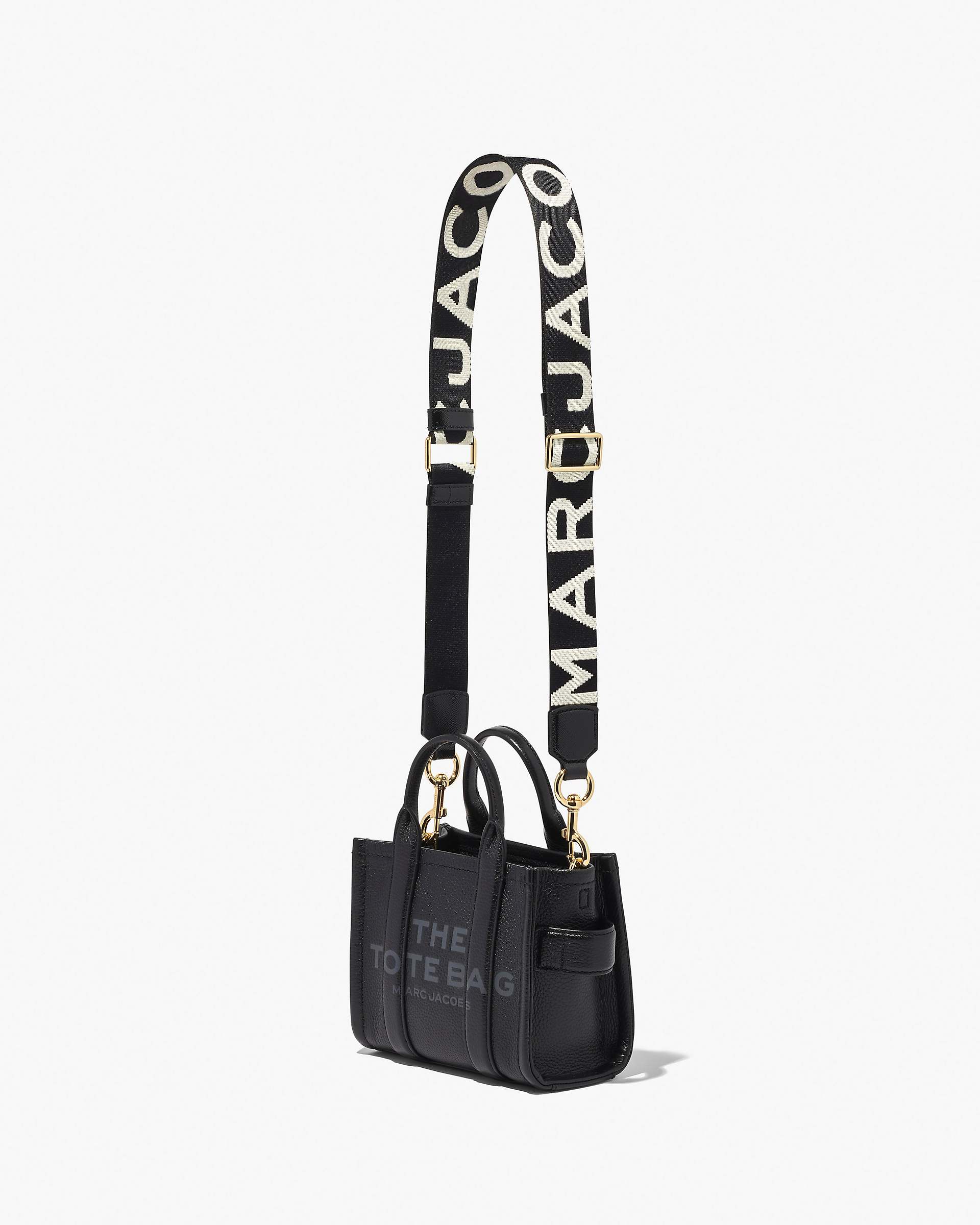 Marc Jacobs Marc Jacobs The Thin Logo Webbing Strap Black/White Black/white