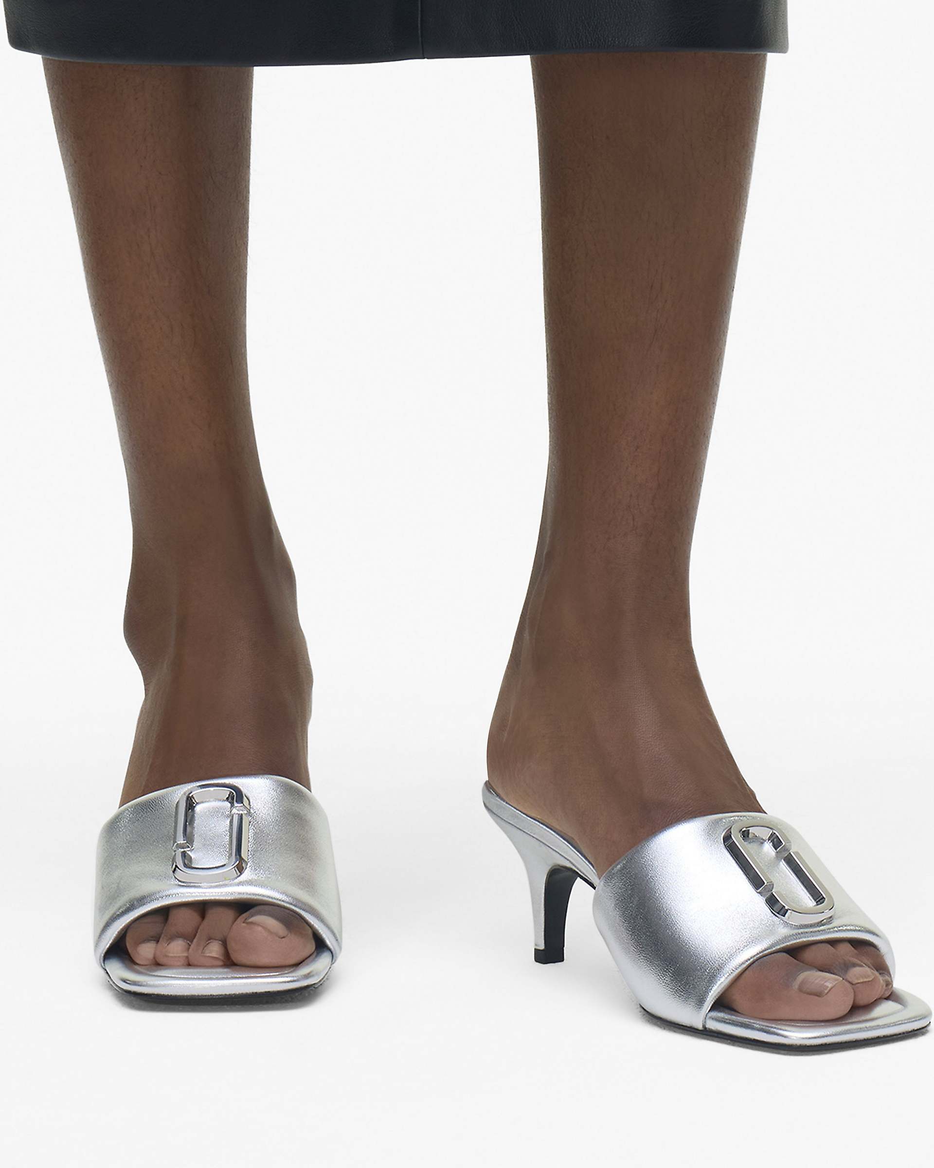 Marc Jacobs Marc Jacobs The Metallic J Marc Heeled Sandal Silver Silver