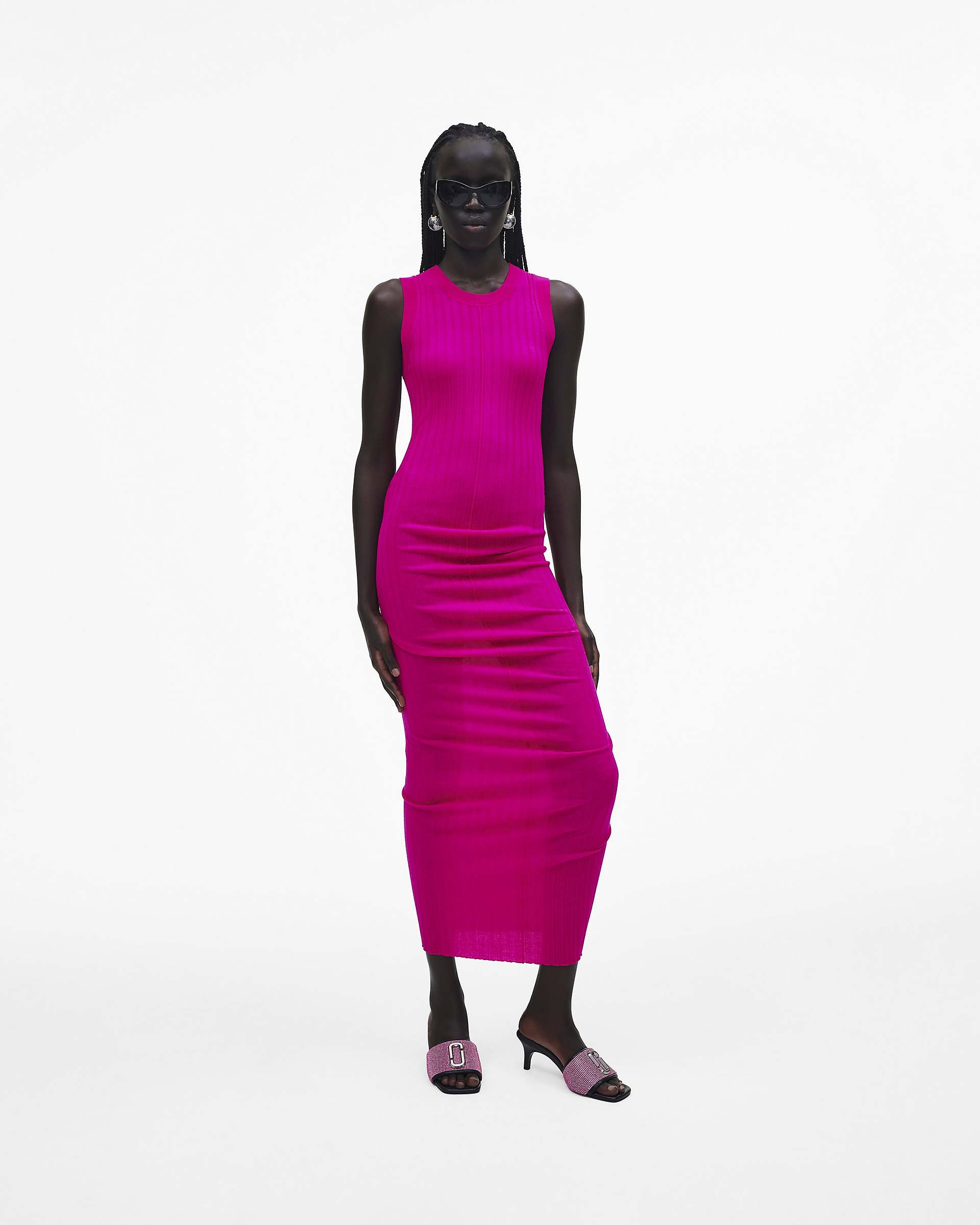 Marc Jacobs Marc Jacobs The Rhinestone J Marc Heeled Sandal Black/Petal Pink Black/petal Pink